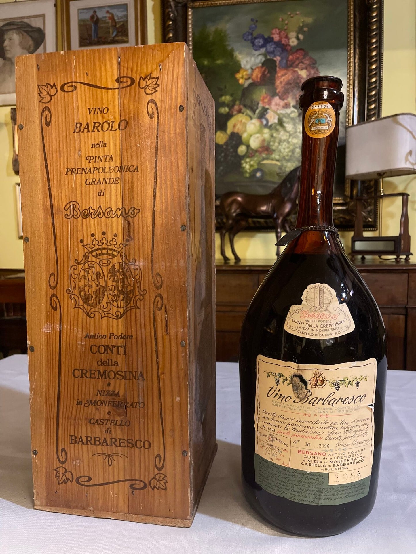 Bottiglia di Vino Barbaresco d’Epoca con Cassa Originale