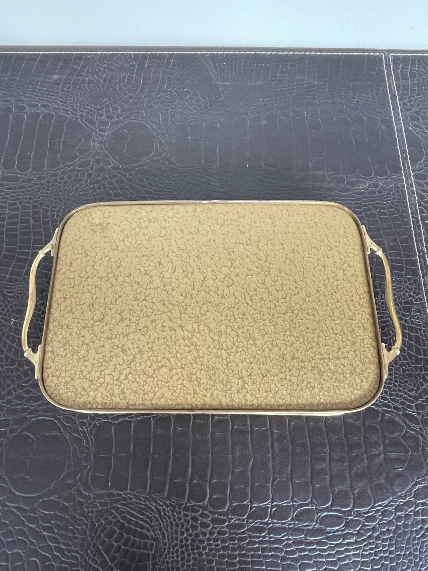 Vassoio Vintage con Stampa Antica del Château de Saint-Germain-de-Livet