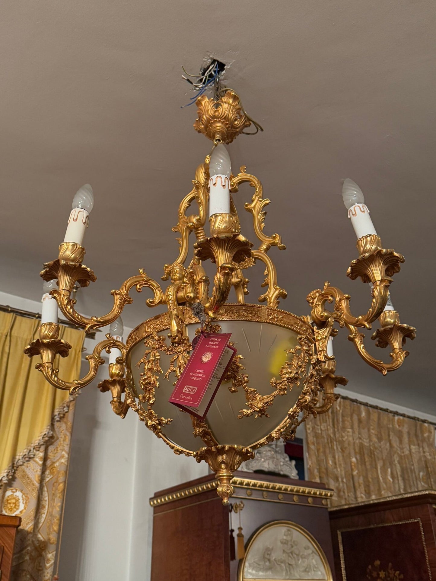 Lampario italiano di lusso in bronzo