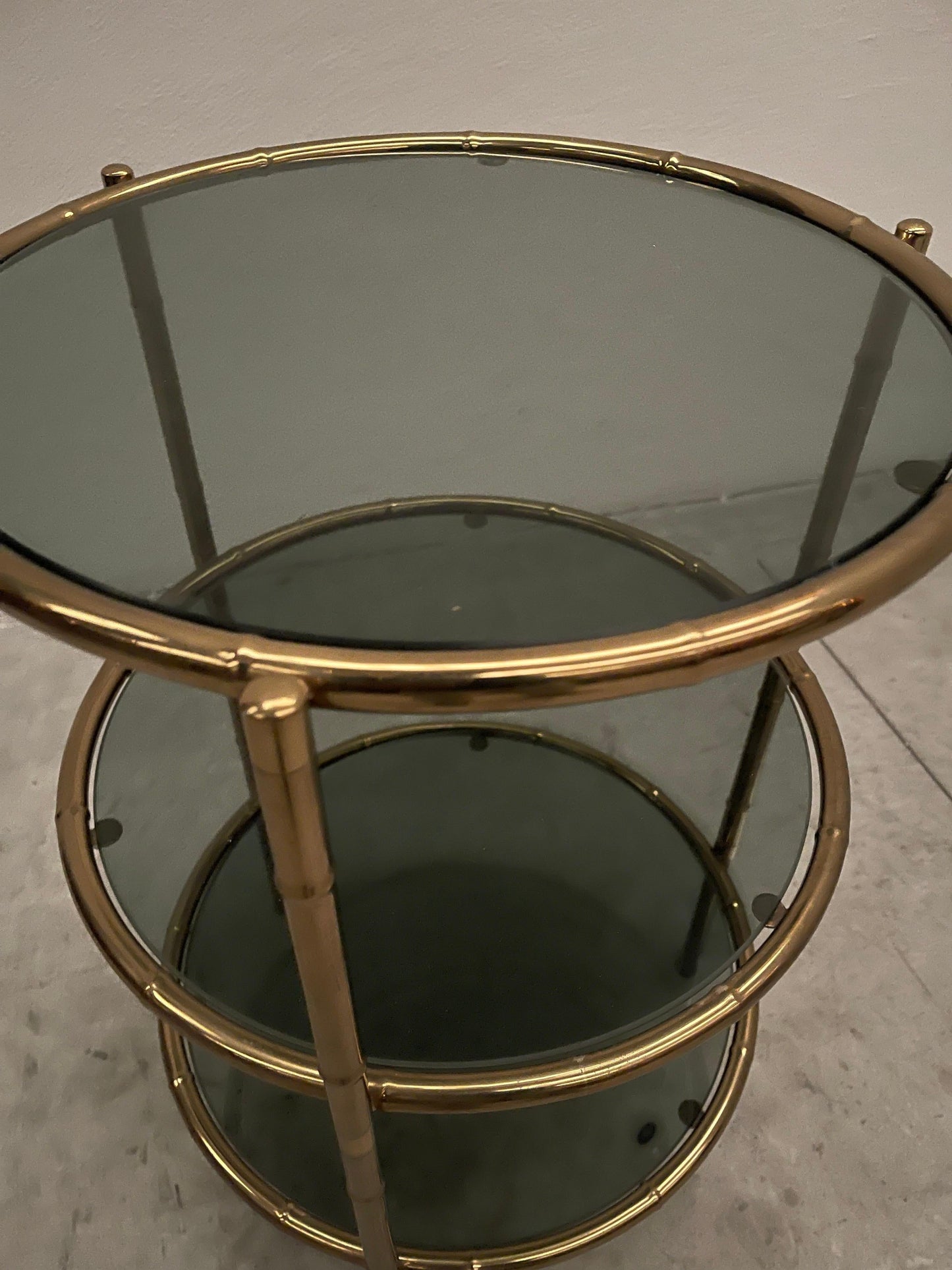 Vassoi in vetro ottone vintage