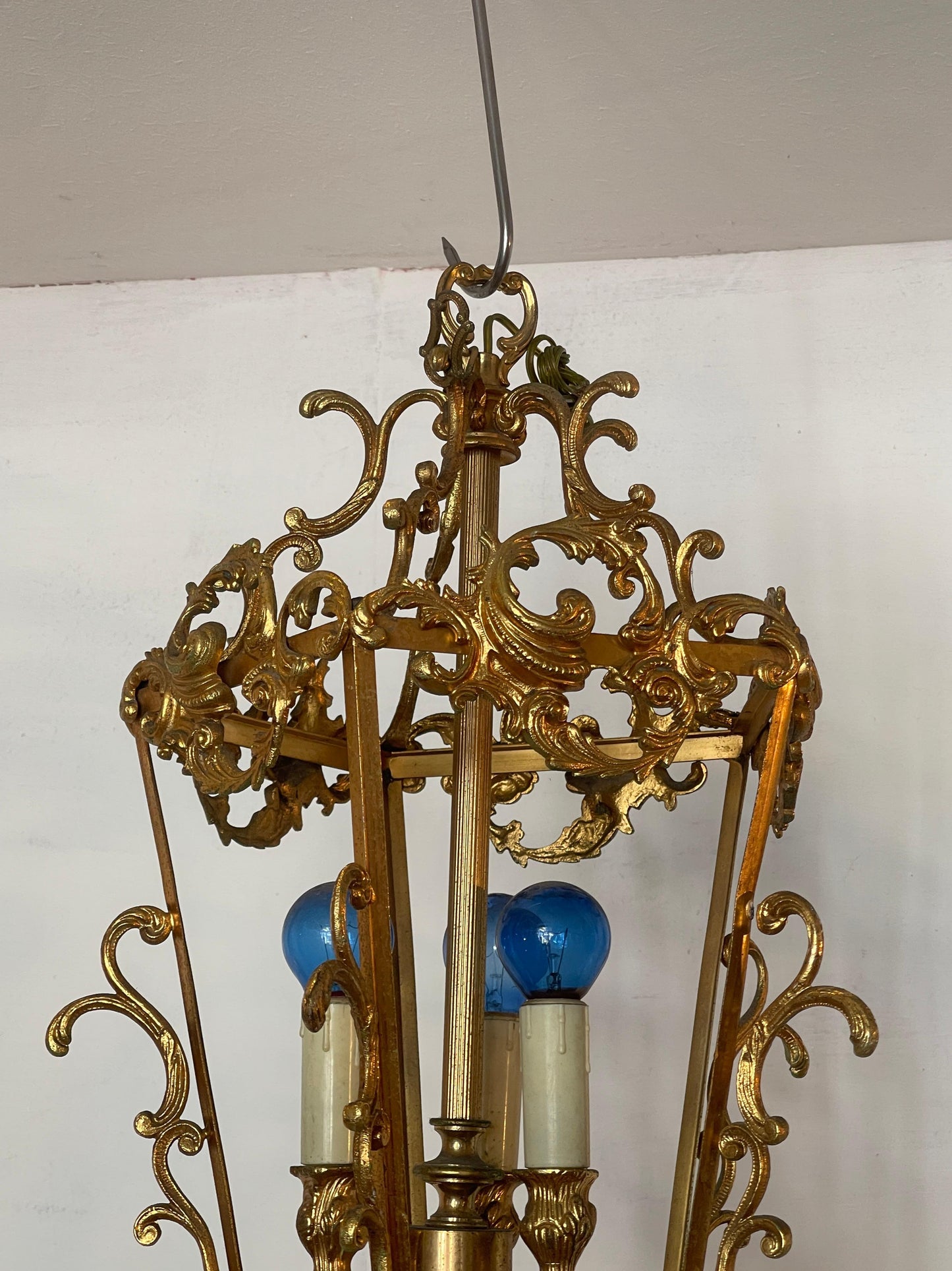 Coppia di lanterne vintage in bronzo degli anni '40