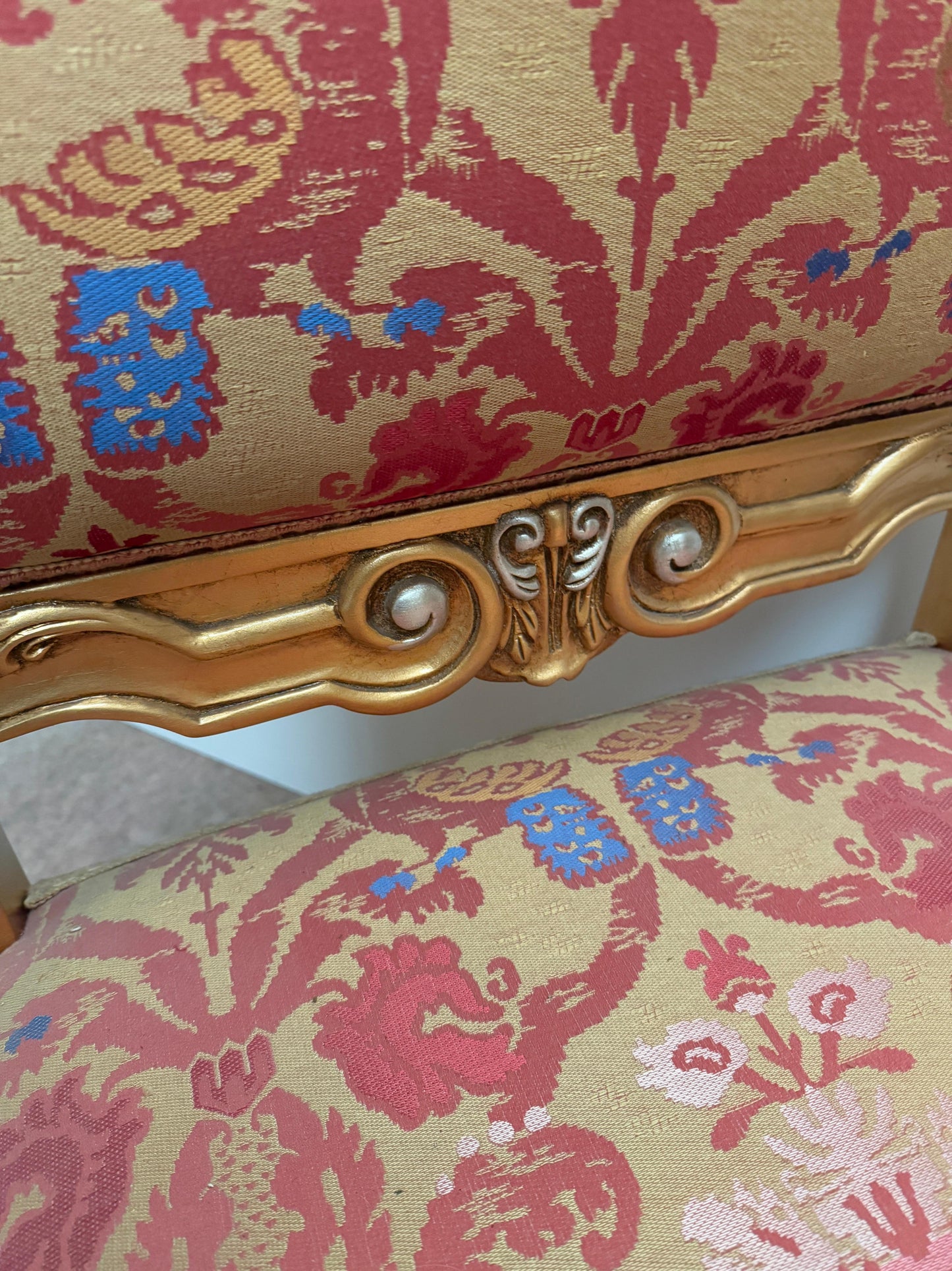 Trono reale barocco italiano dorato – Poltrona del re 1970