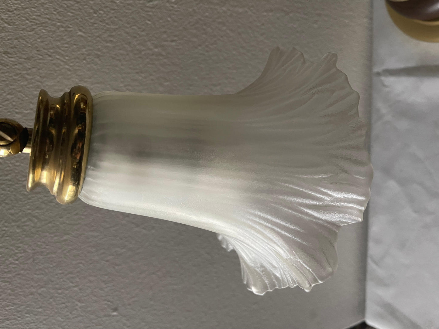 Lampada da tavolo fisso stile liberty paralume vetro anni '90