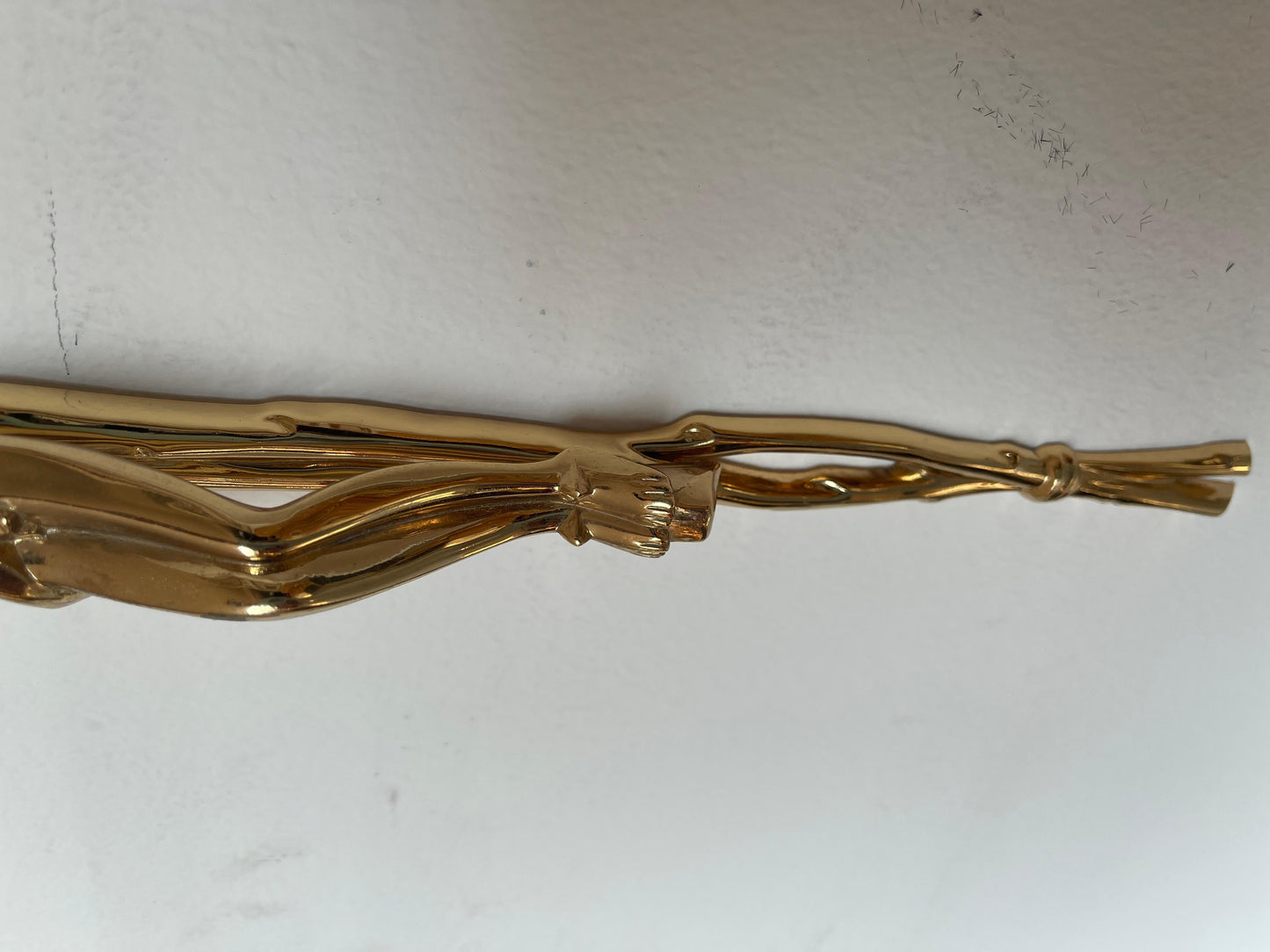 Crocifisso di gesù in bronzo placcato oro fatto a mano Italia