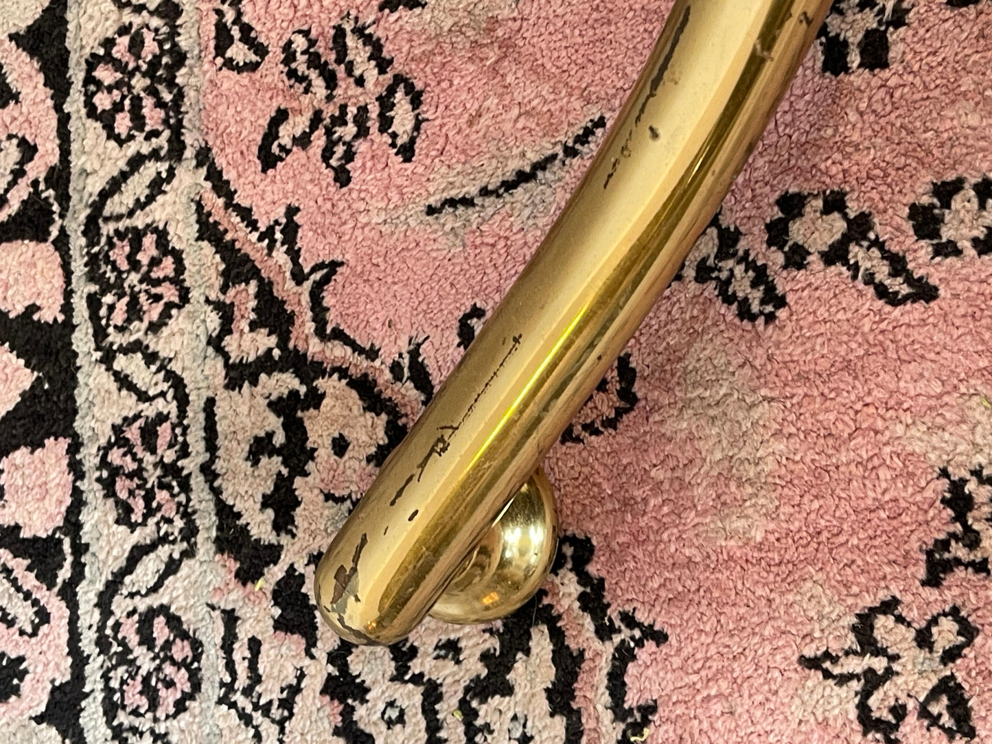 Elegante Appendiabiti da terra in ottone lucido, stile classico e raffinato 1980