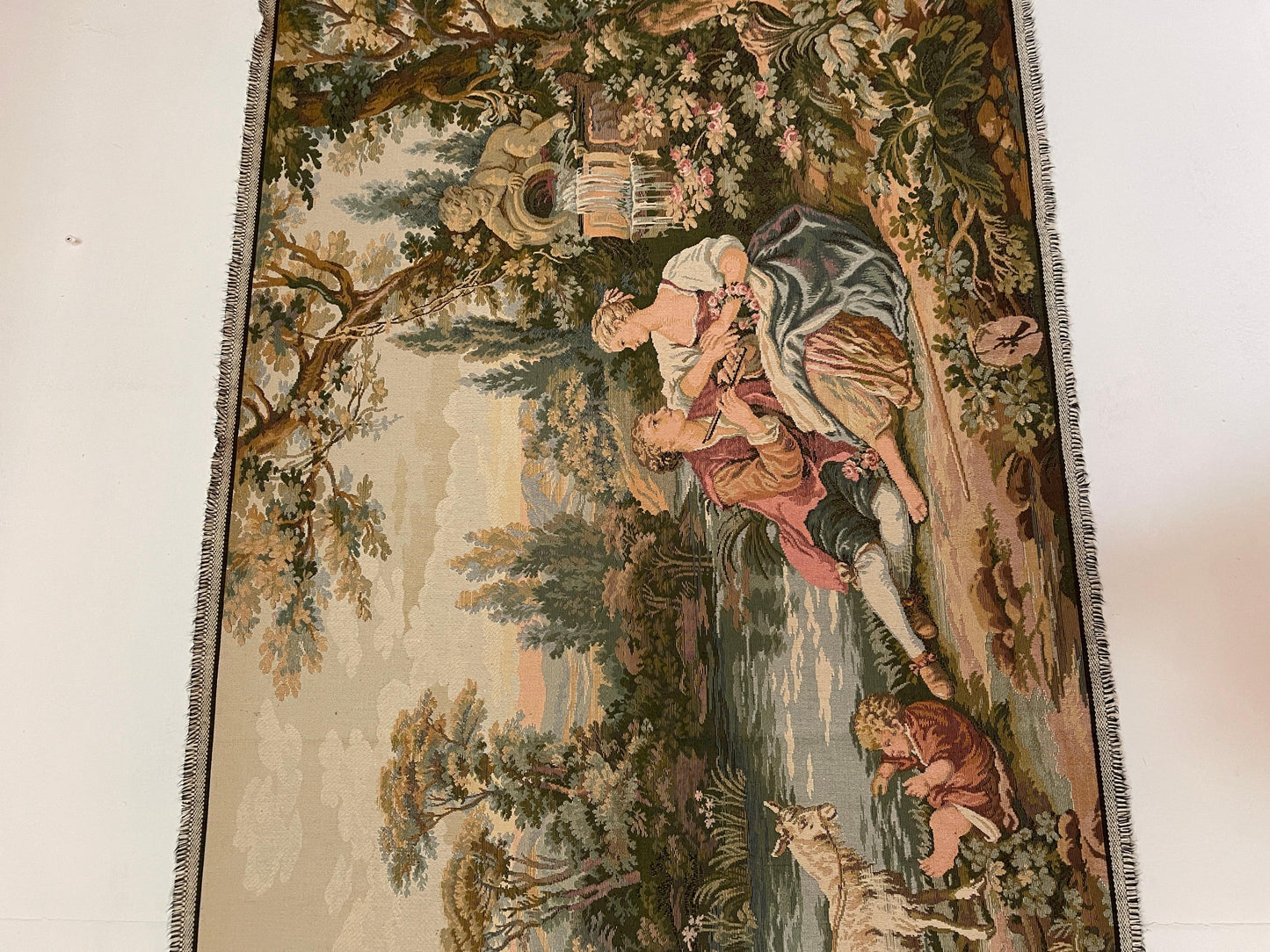 Arazzo rettangolare francese vintage degli anni '90