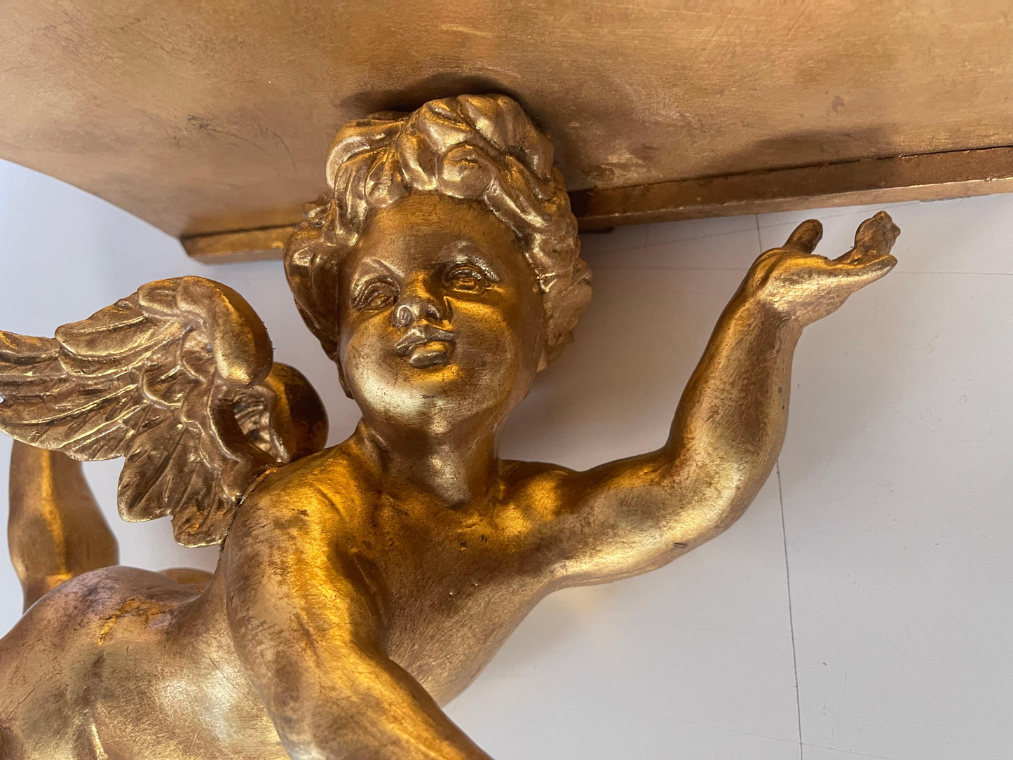 Bellisima Mensola piccola angeli in foglia oro