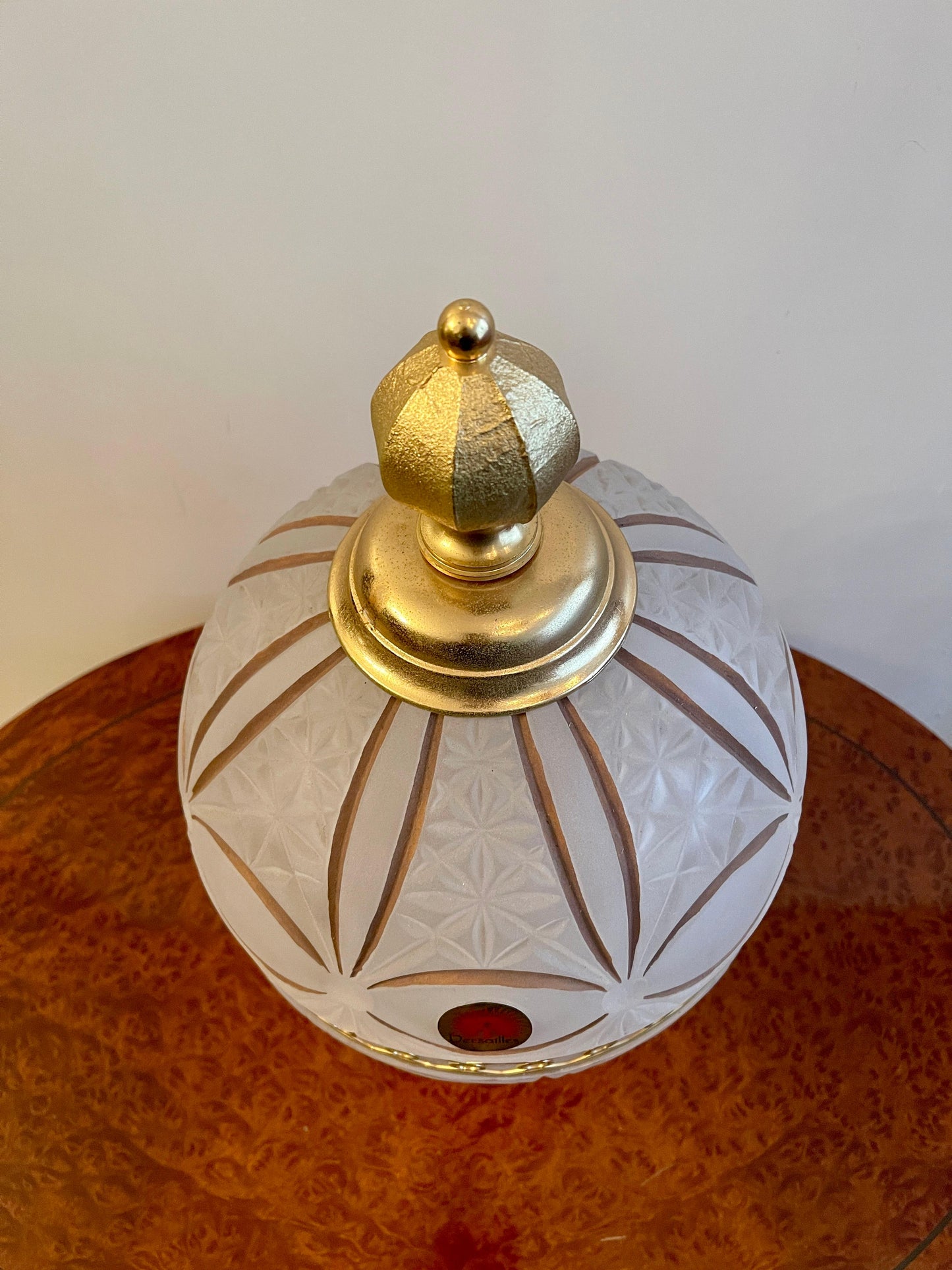 Coppa italiana in vetro fumé e bronzo dorato anni '80