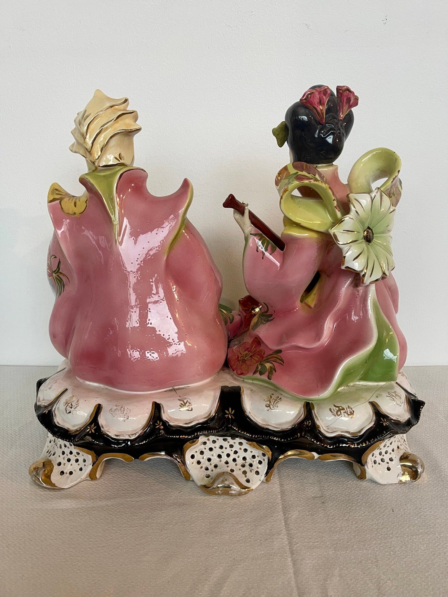 Coppia Orientale in Ceramica Policroma – Italia, Anni '50/'60