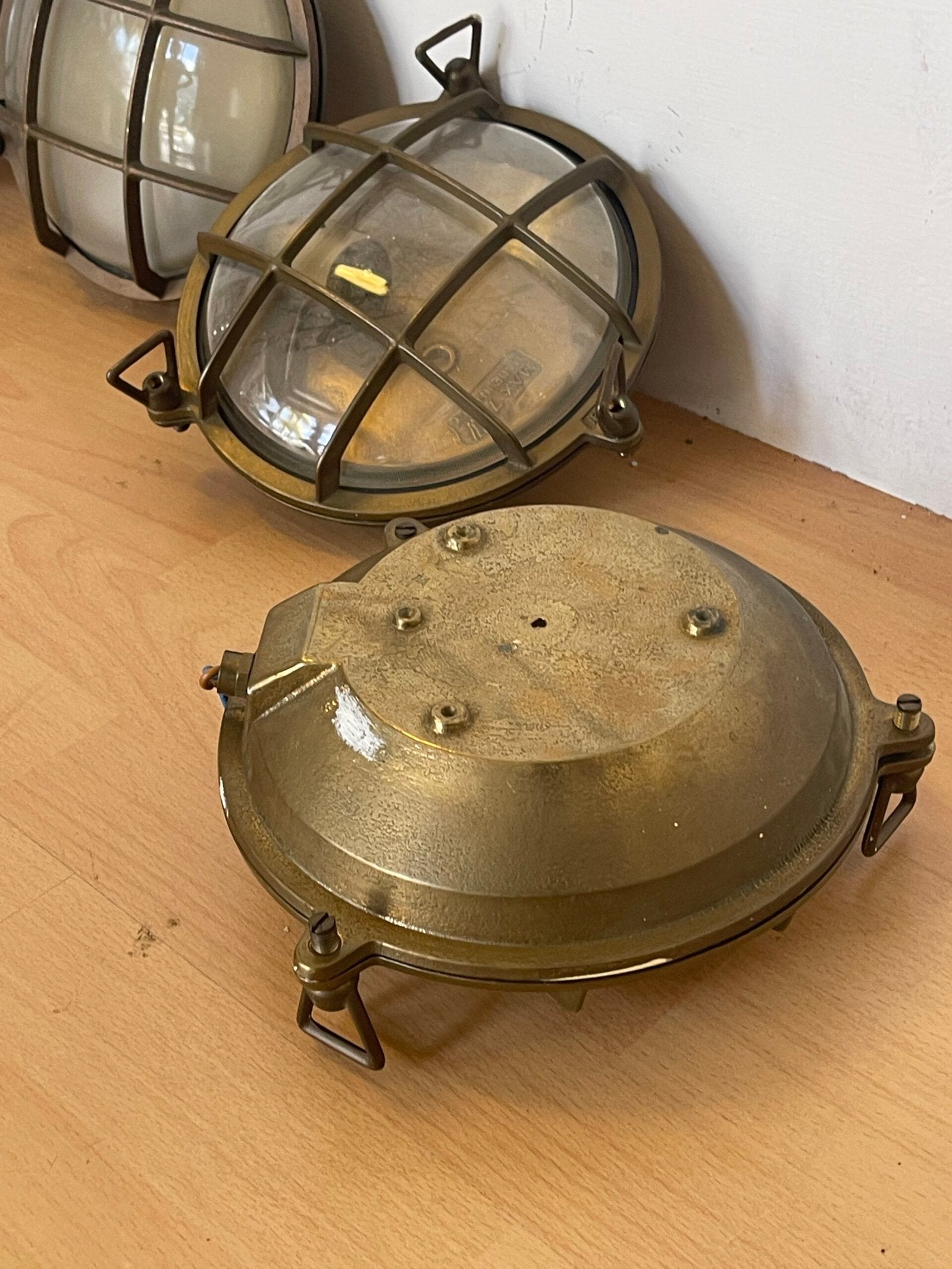 Set di 4 Lamp Industriali vintage con Gabbia