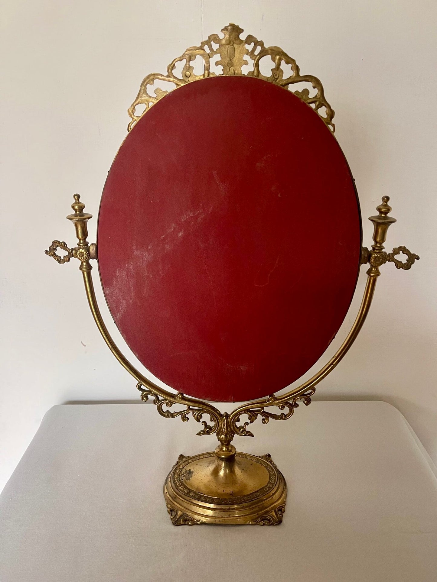 Specchiera da Tavolo in Bronzo Dorato