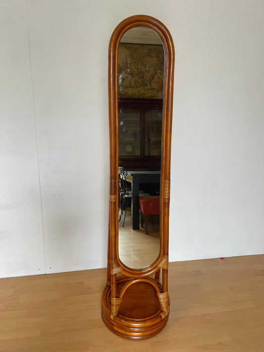 Specchio a figura intera in bambù
