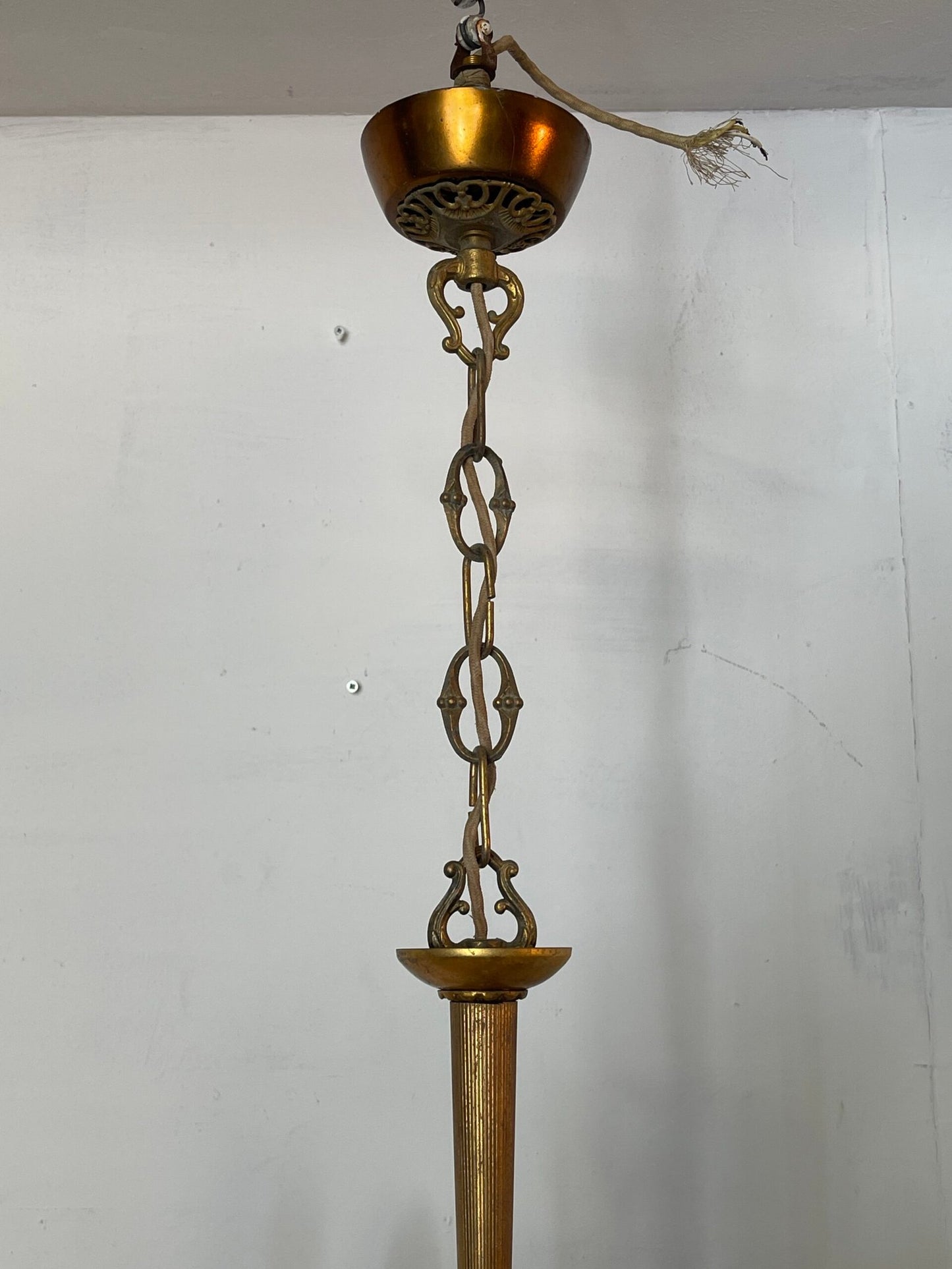 Lampario a Gocce in Ottone e Crystal - 6 Luci