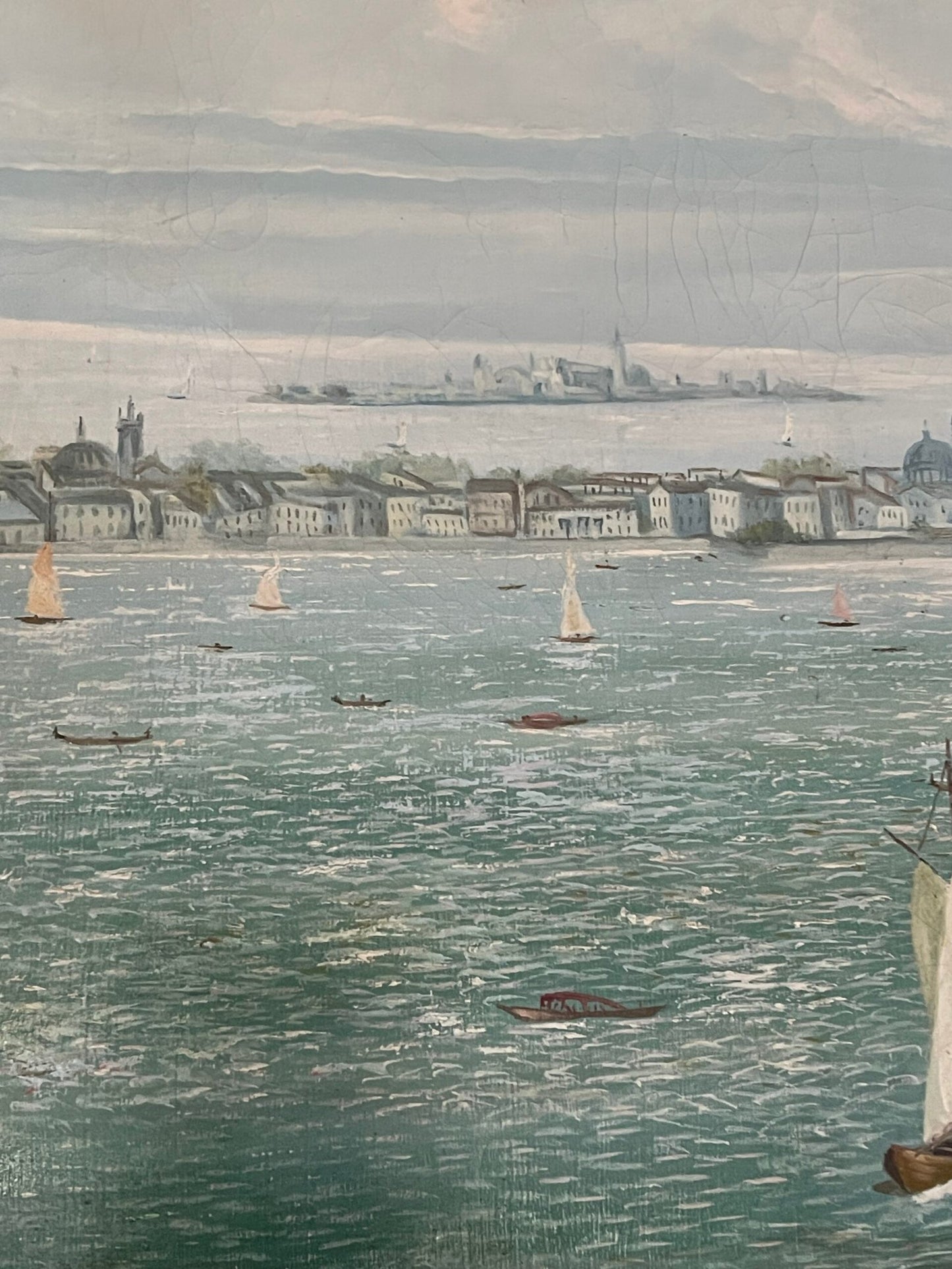 "Veduta di Venezia: La Grande Chiesa e le Gondole"