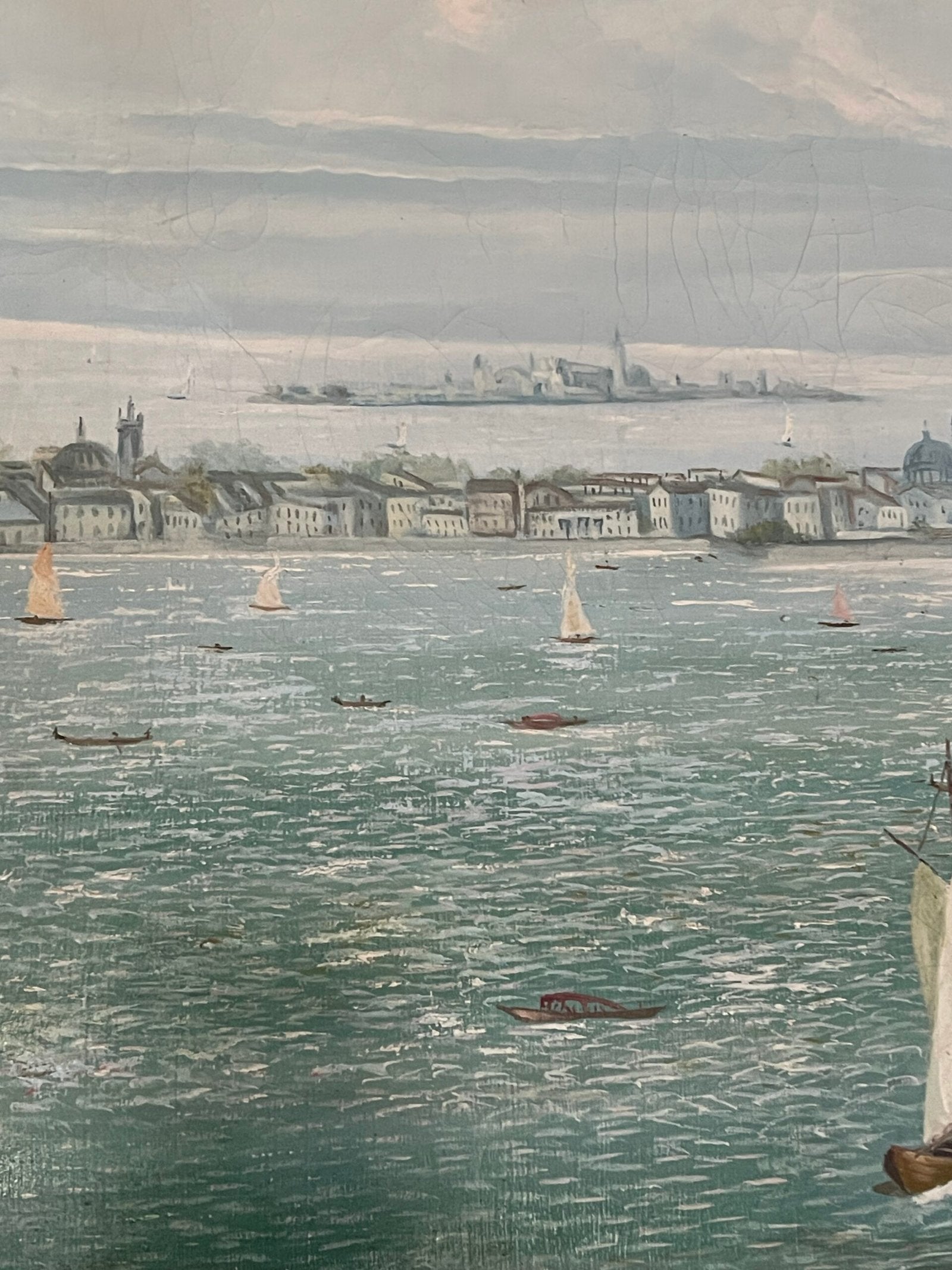 "Veduta di Venezia: La Grande Chiesa e le Gondole"