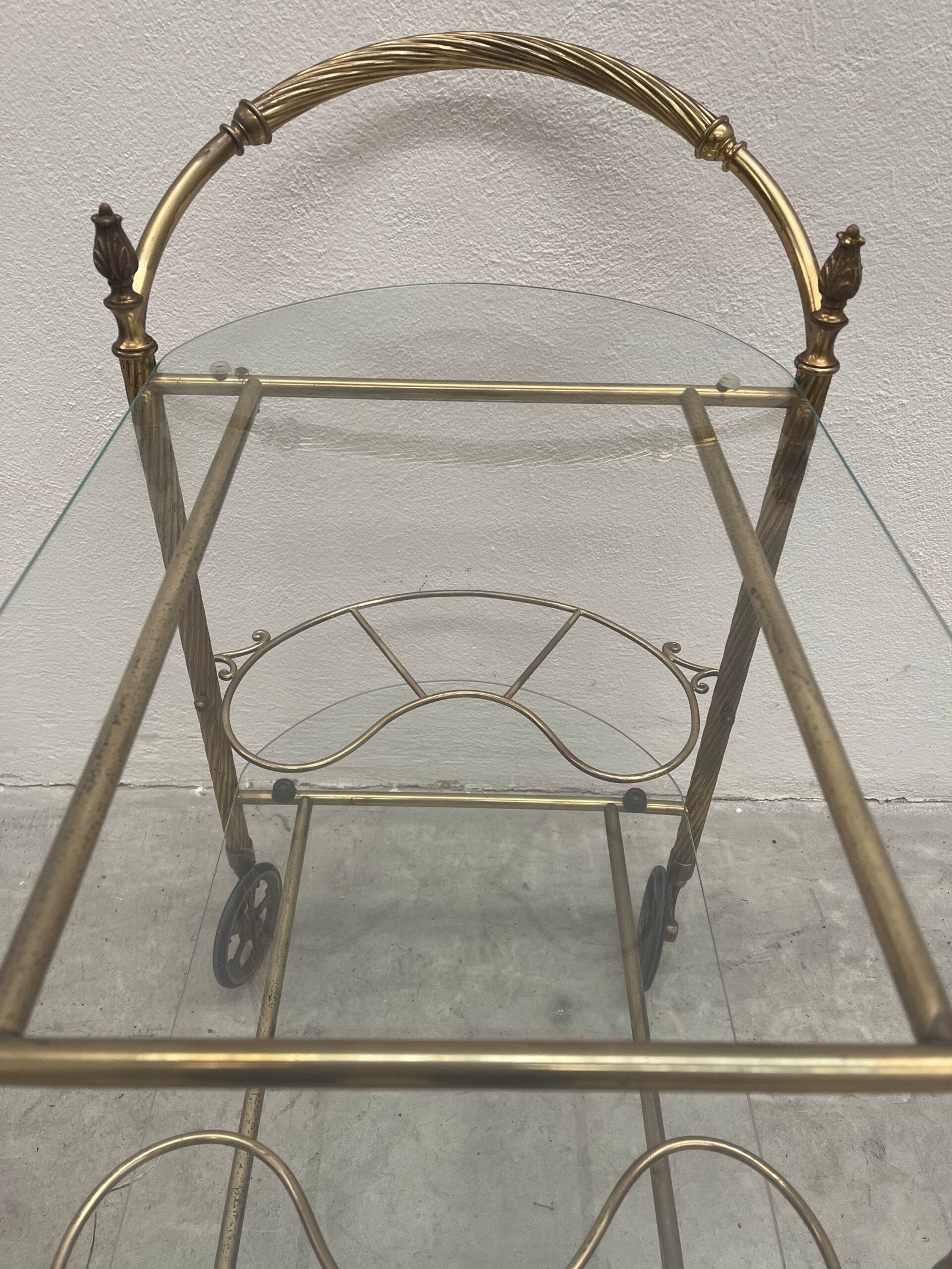 Raro carrello bar in ottone italiano anni '50