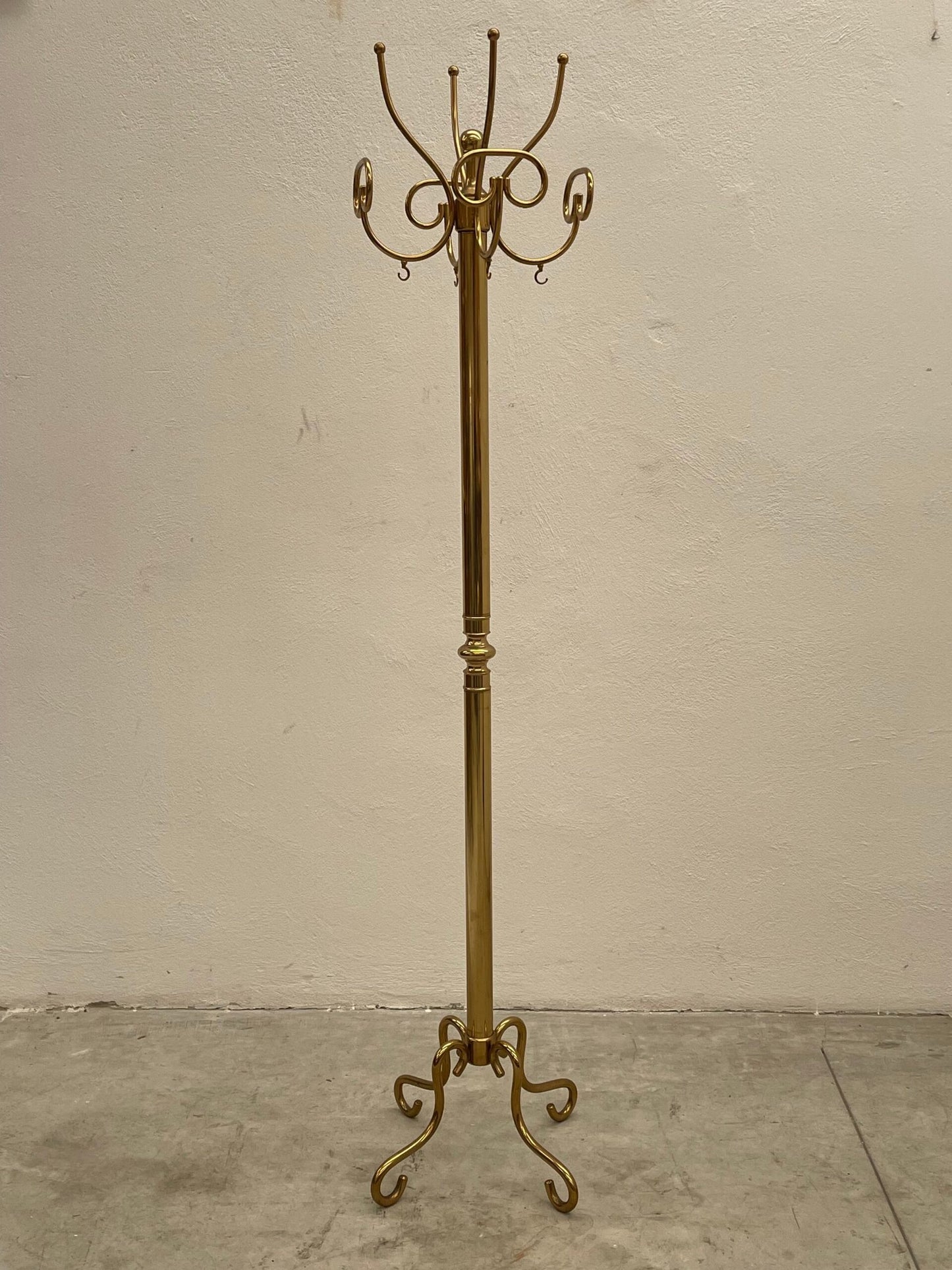 Attaccapanni da terra in ottone lucido - stile classico