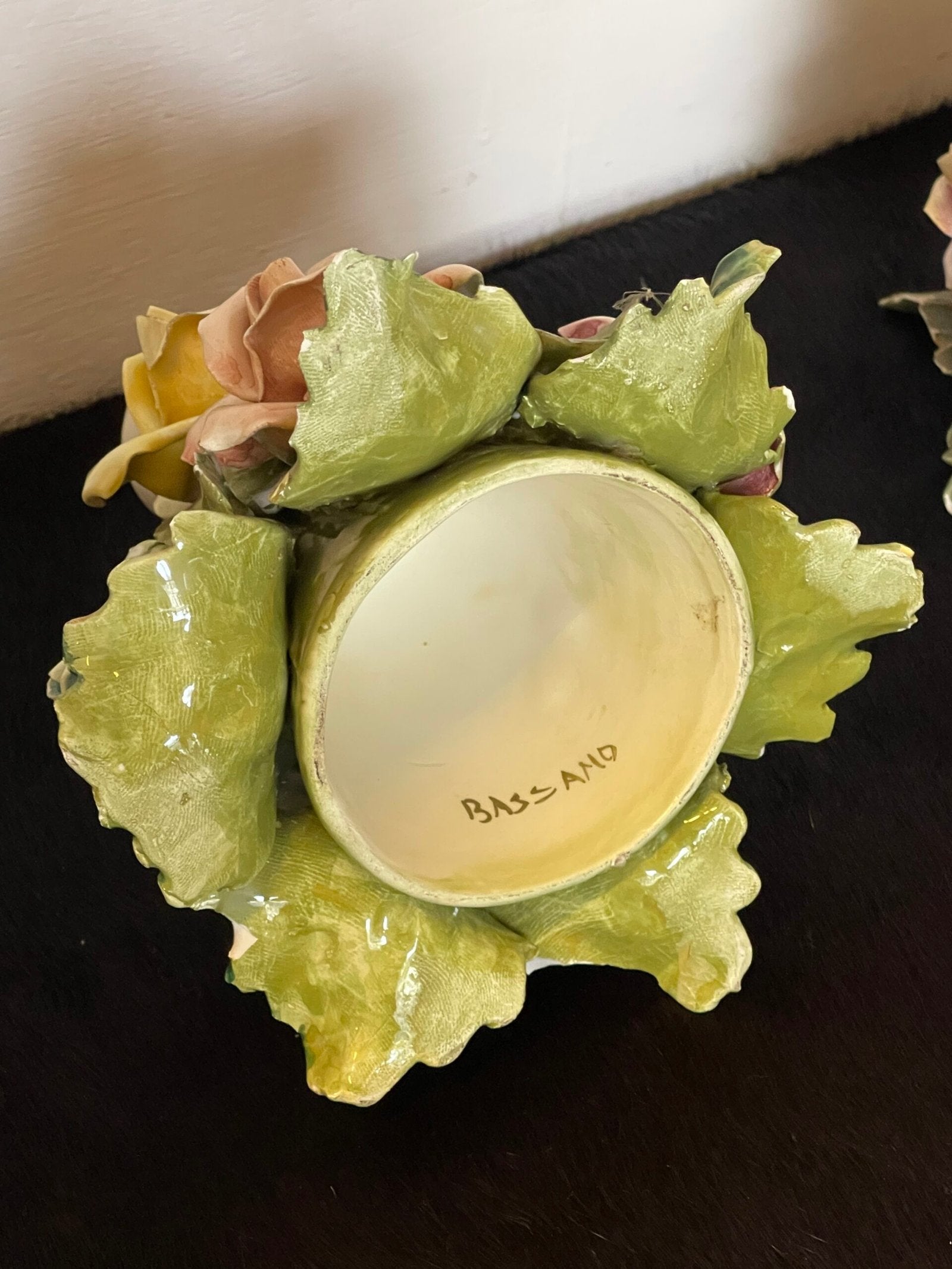 Coppia di Candelieri Vintage in Porcellana con Rose – Bassano