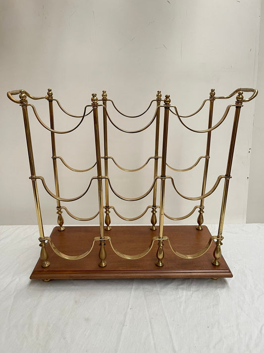 Porta-Riviste in Ottone e Legno