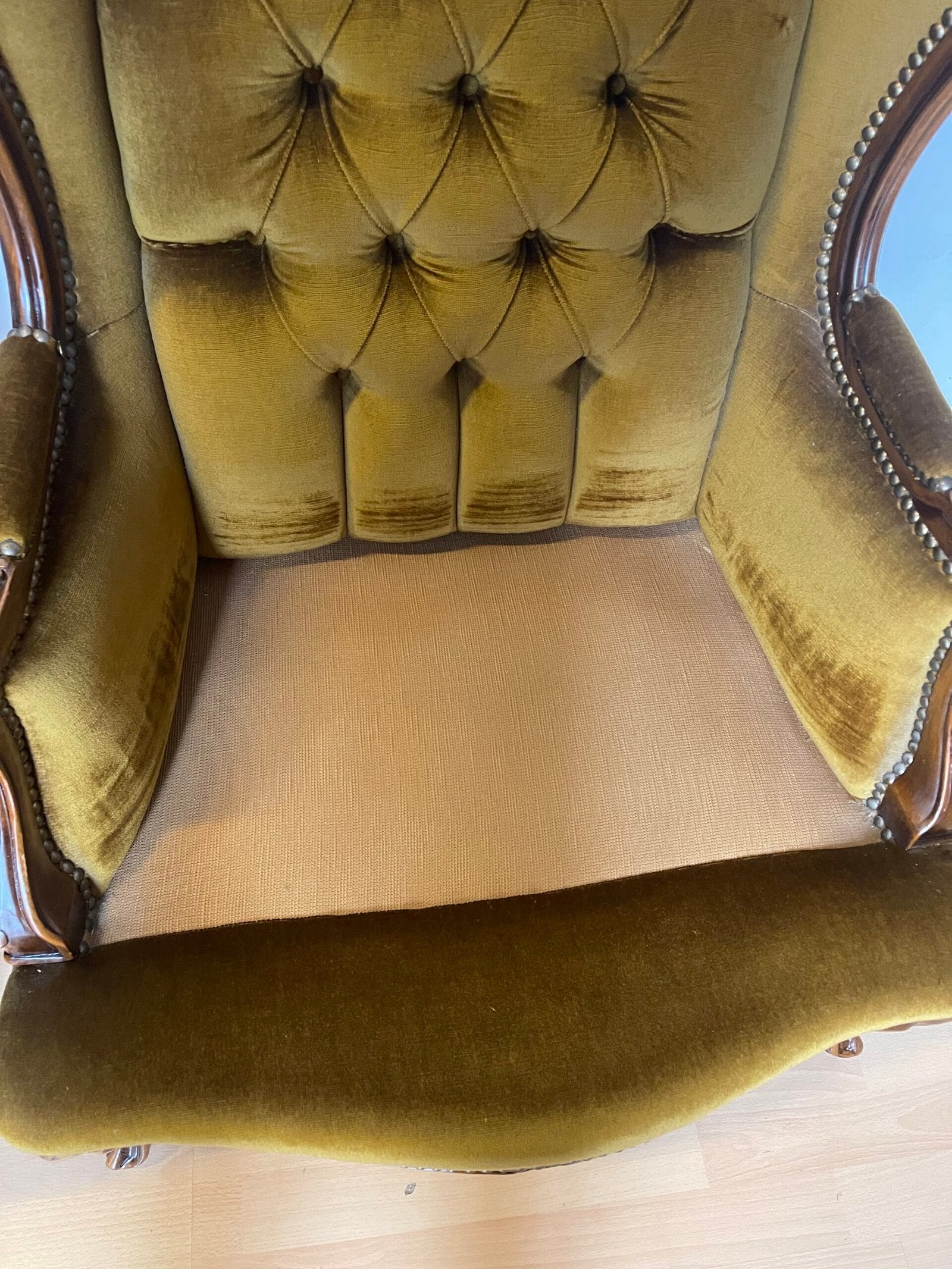 Coppia di Poltrone Vintage in Stile Barocco Francese