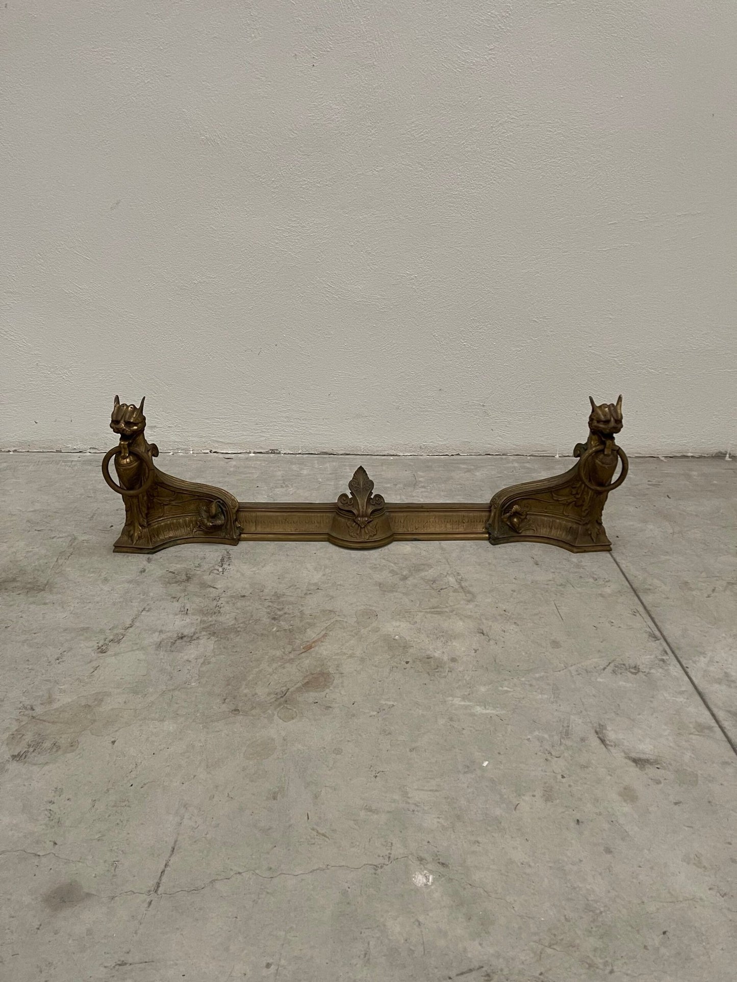 Antico Parafuoco in ottone stile imperio XIX secolo italiano