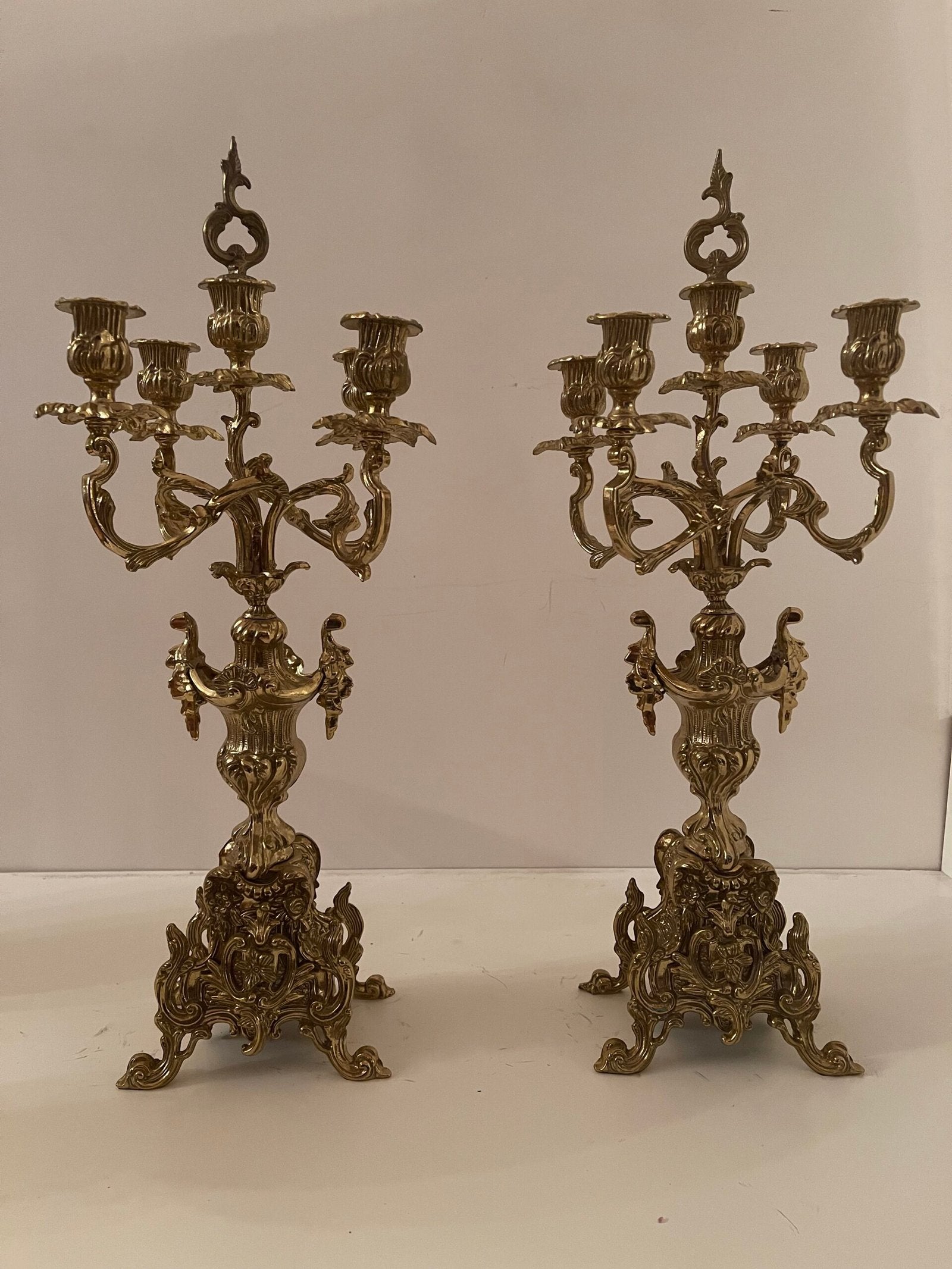 "Reali d'Ottone" - Coppia di candelabri a 5 fiamme in stile Luigi XV