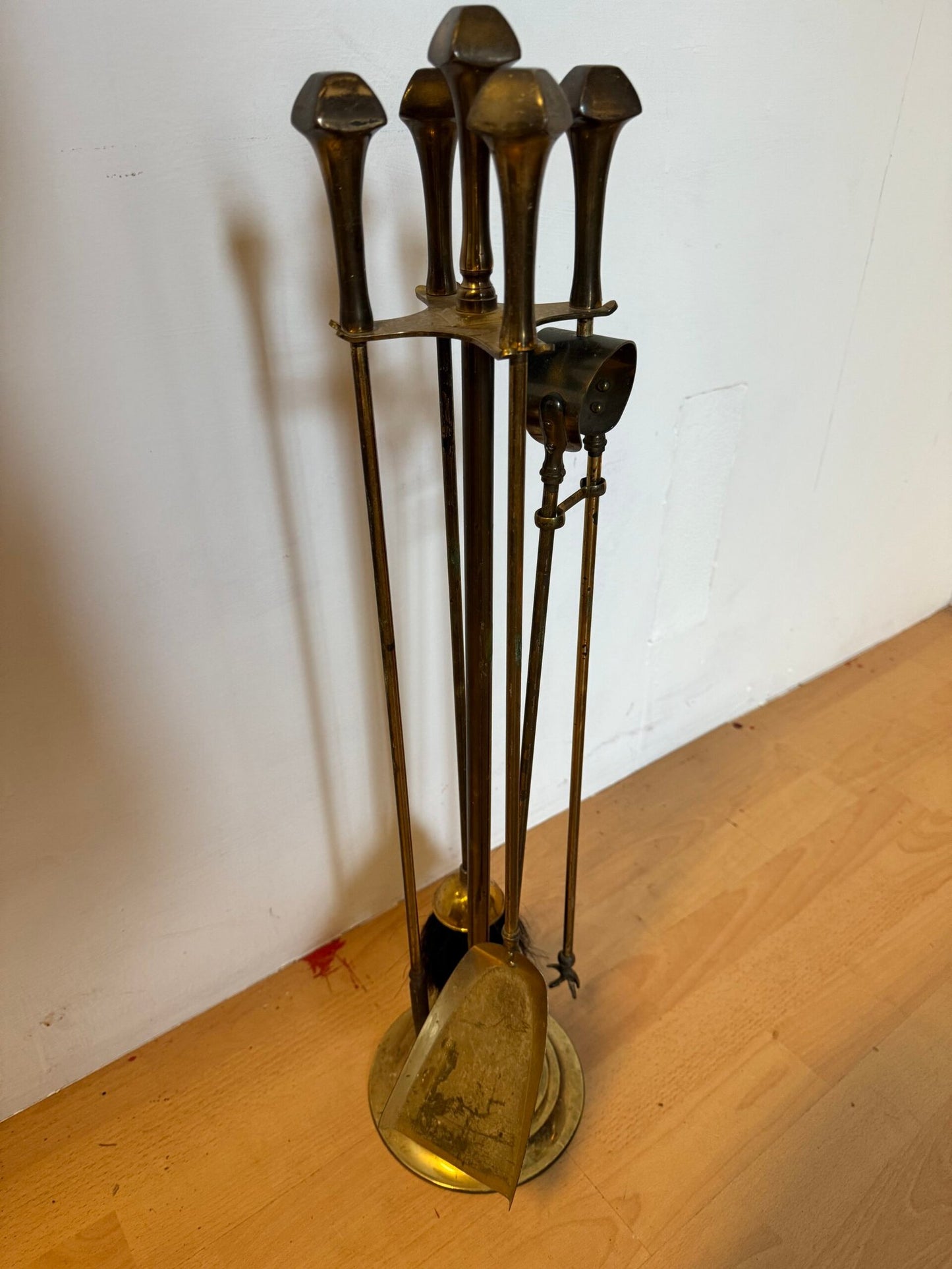 Set di Attrezzi da Camino in Ottone Massiccio