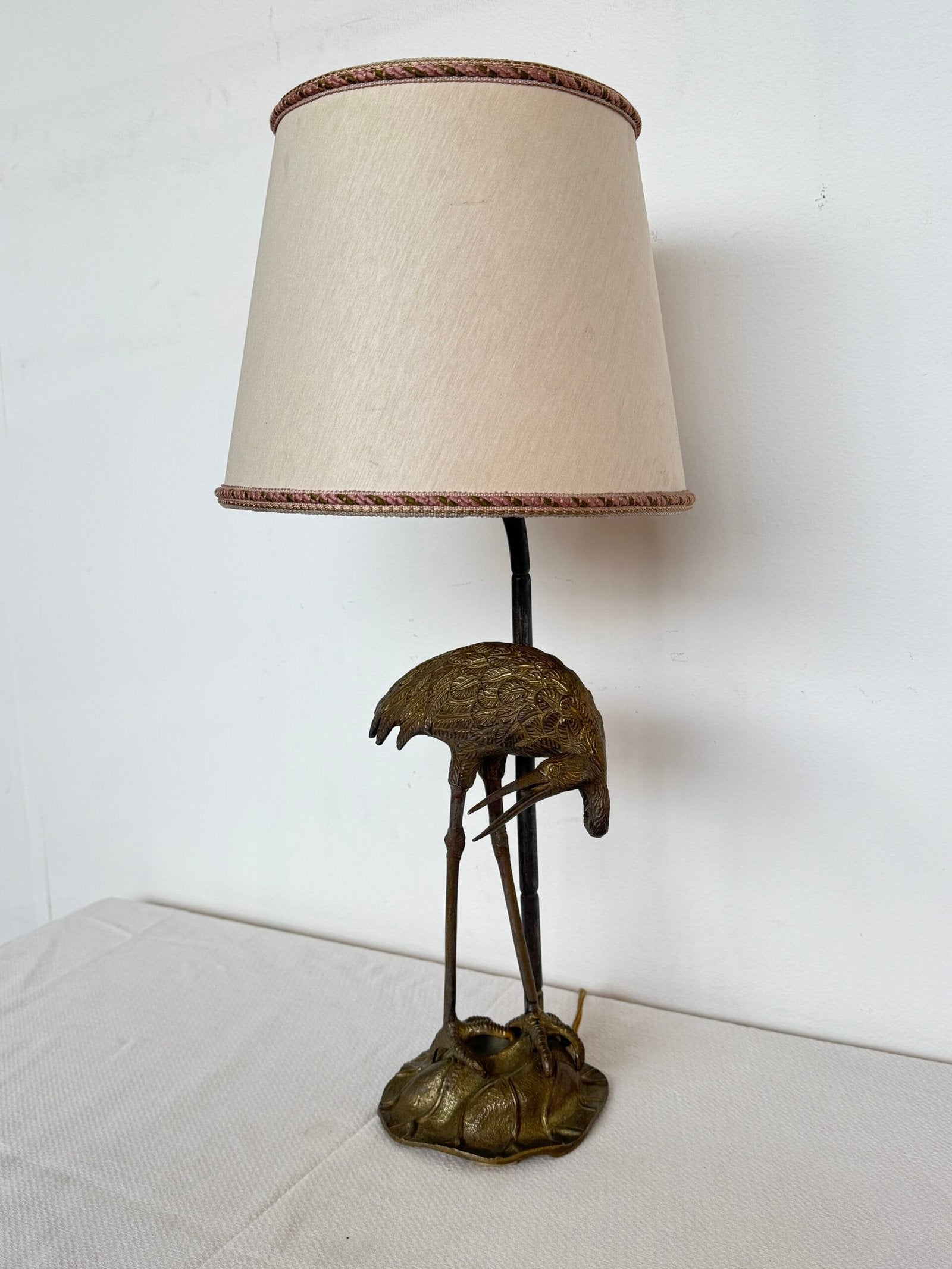 Lampa da tavolo vintage con Base a Forma di Airone