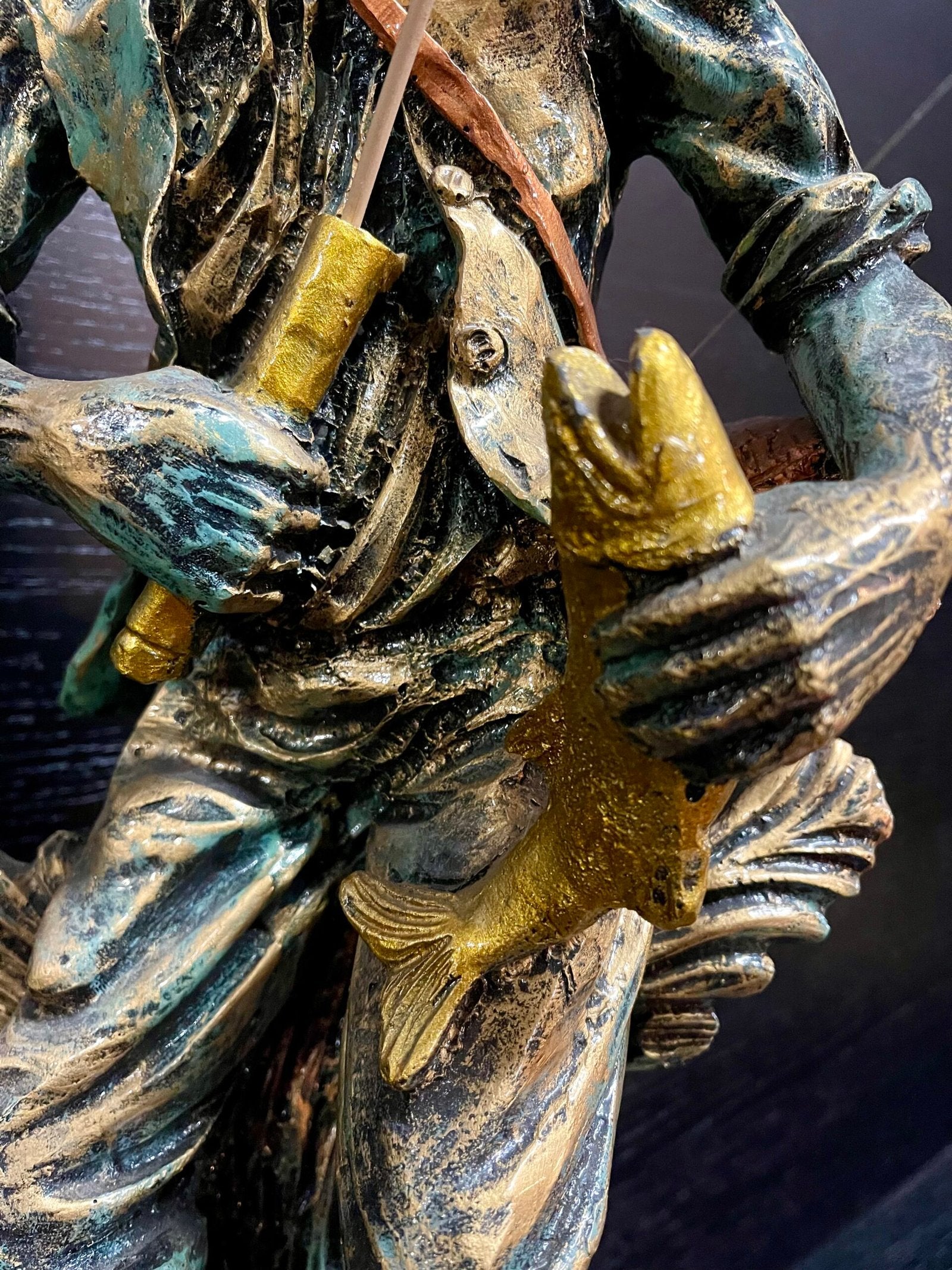 Statua "Il Pescatore" in Bronzo Patinato