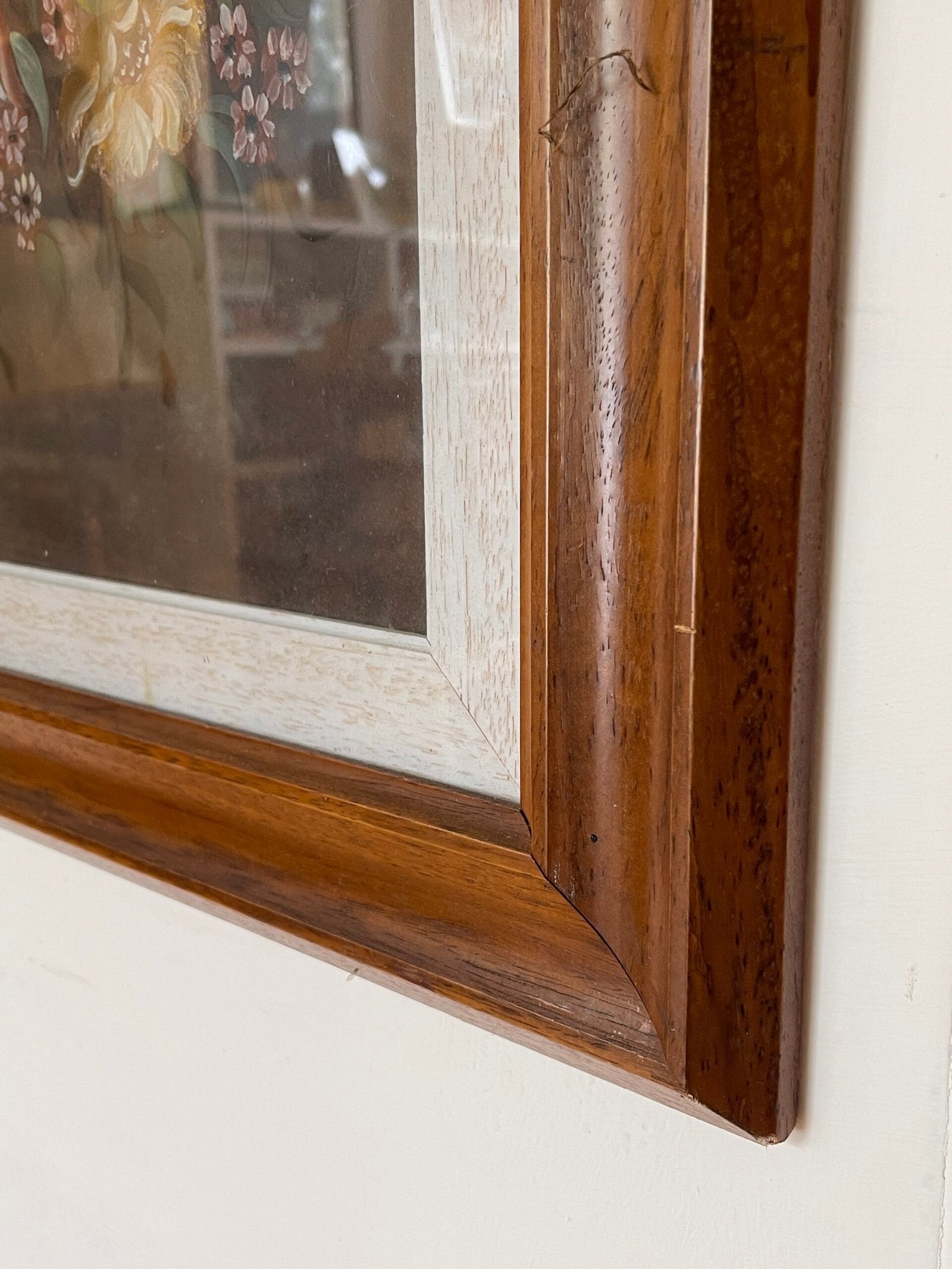 plendido quadro raffigurante un raffinato bouquet floreale dipinto a mano vintage