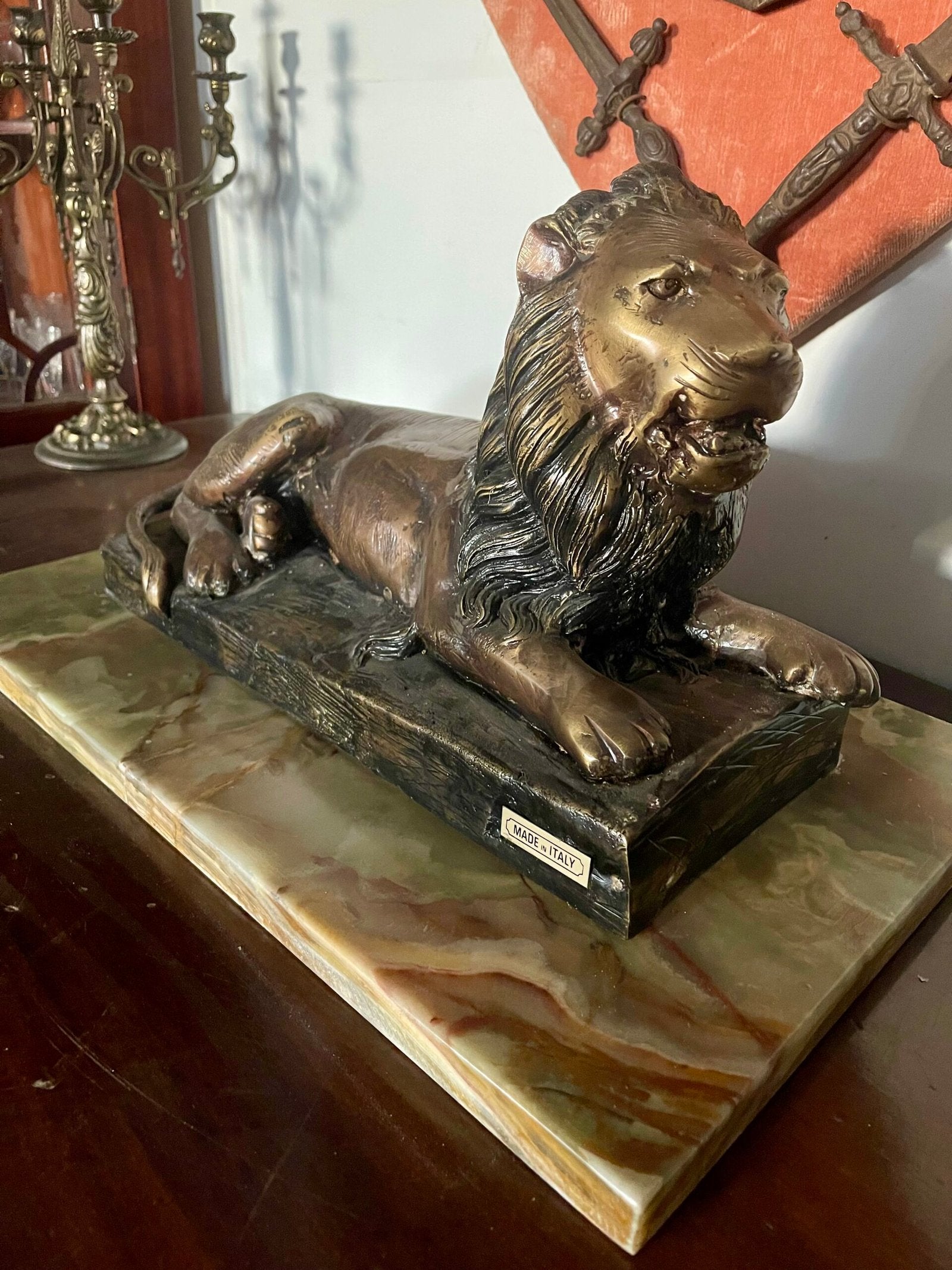 Scultura in ottone a forma di elefante