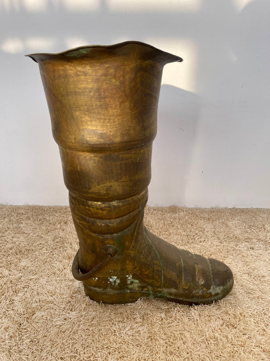 Portaombrelli Vintage in Rame a Forma di Stivale