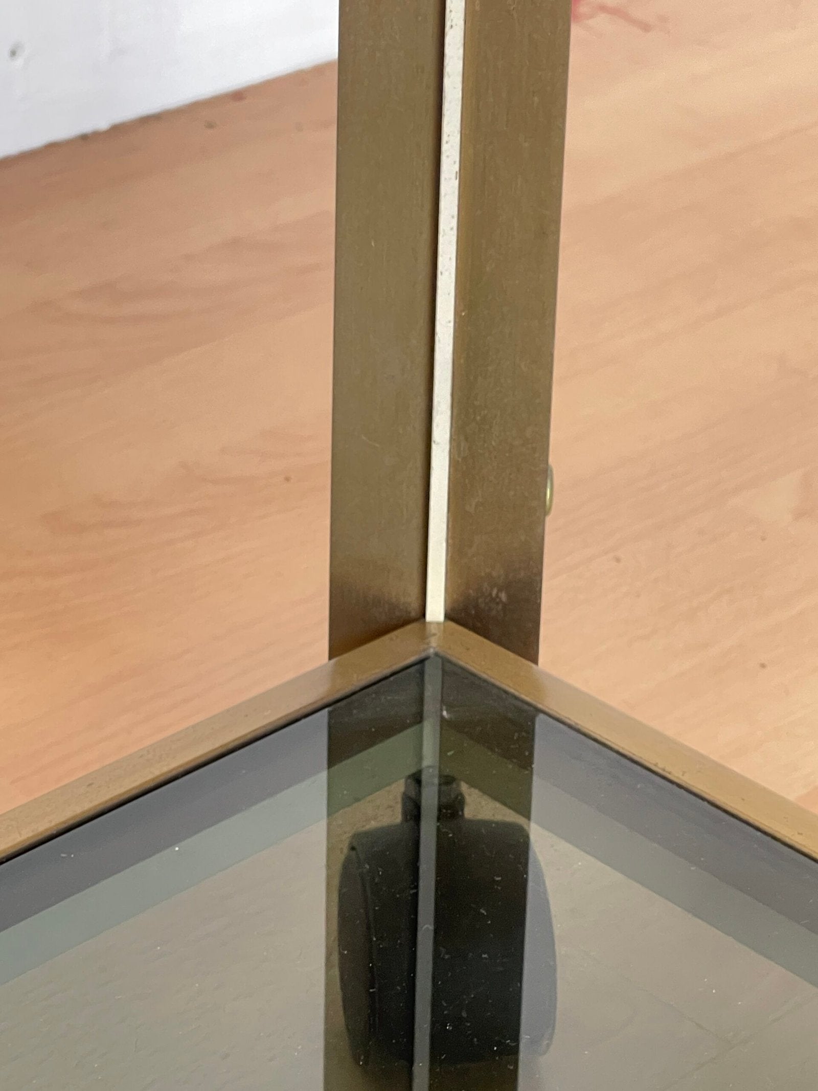 Carrello Bar vintage in Ottone e Vetro Fumé - Stile Hollywood Regency