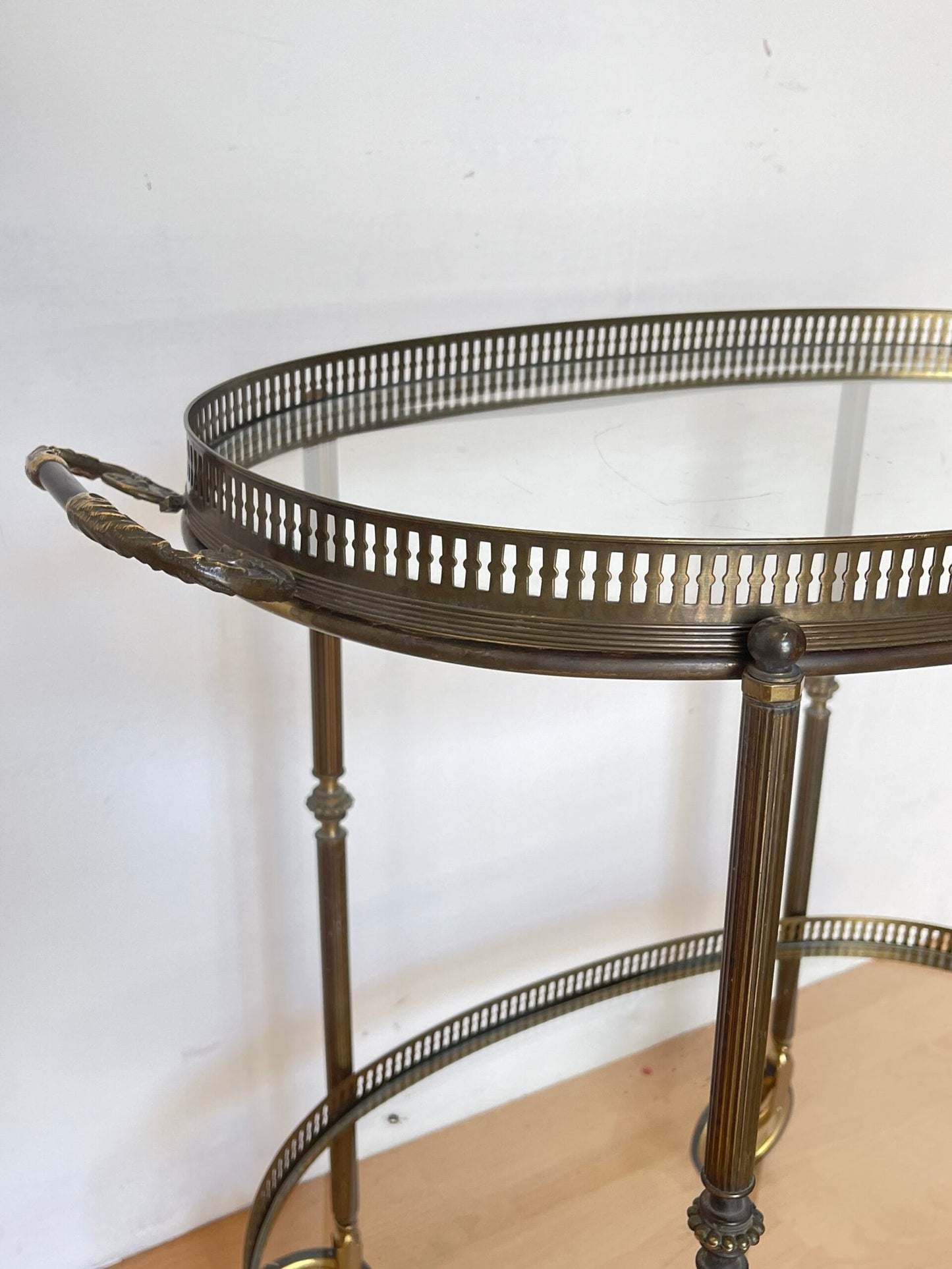 Carrello da Servizio vintage in Ottone e Vetro - Stile Neoclassico Anni '50