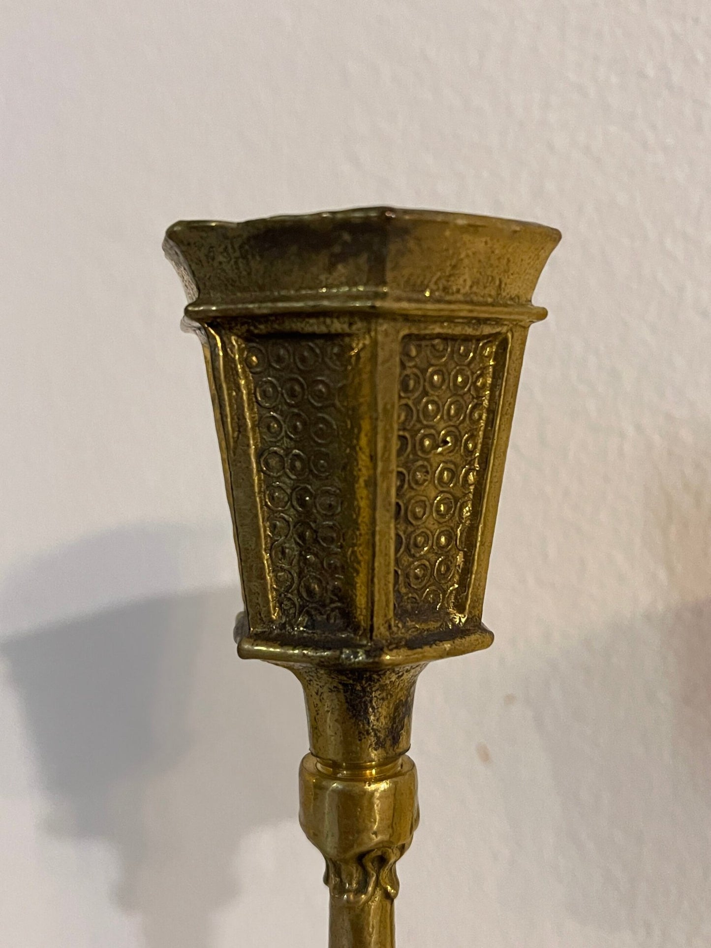 Coppia di Candelieri Antichi in Bronzo Dorato - Stile Neoclassico