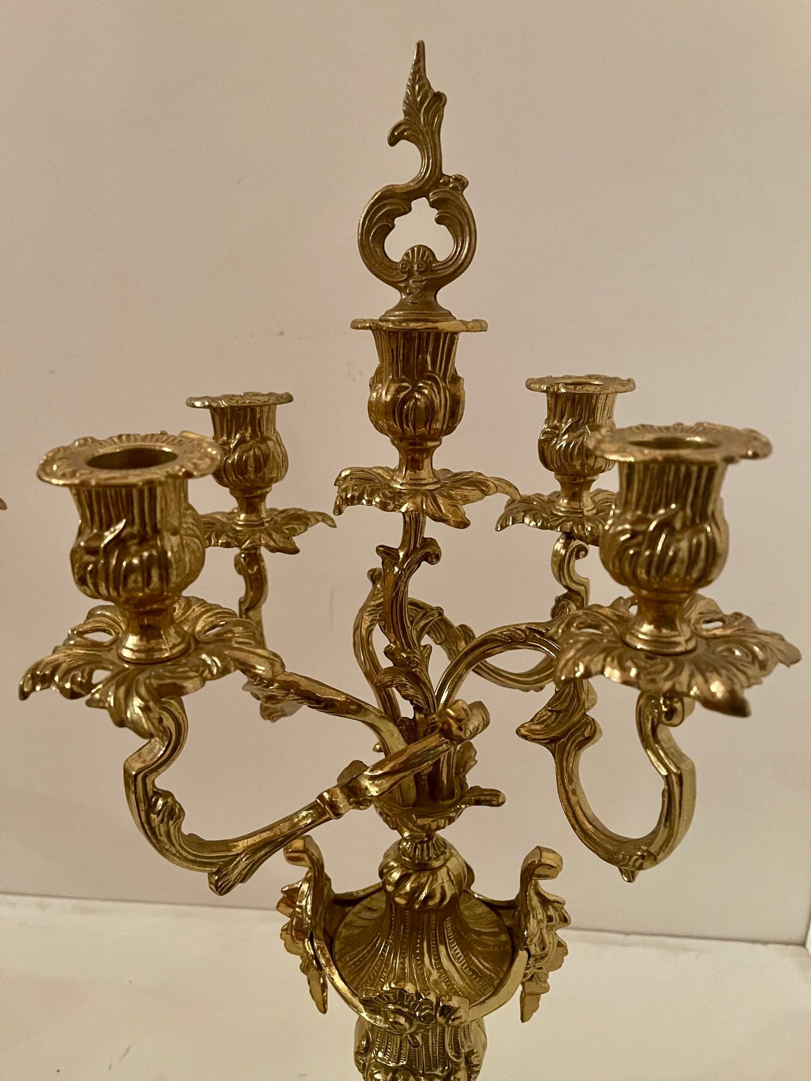 "Reali d'Ottone" - Coppia di candelabri a 5 fiamme in stile Luigi XV