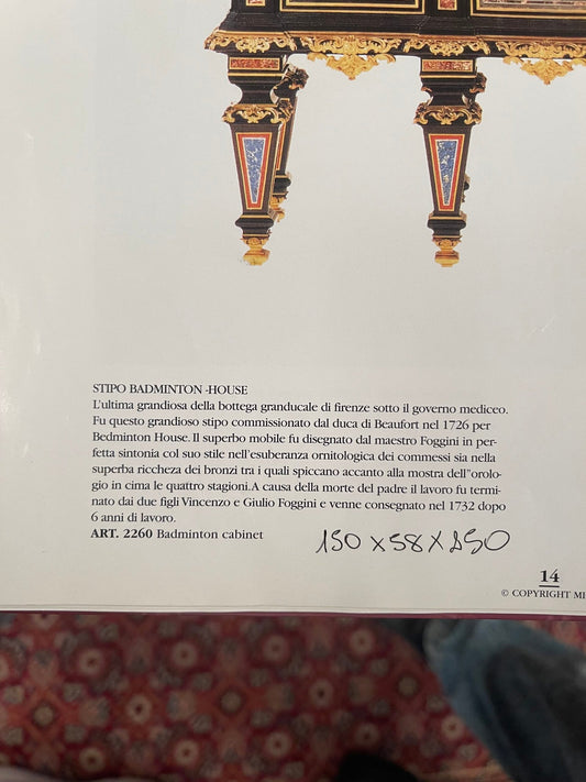 The badminton cabinet – Reproduction of the original, 20th century, Italy.