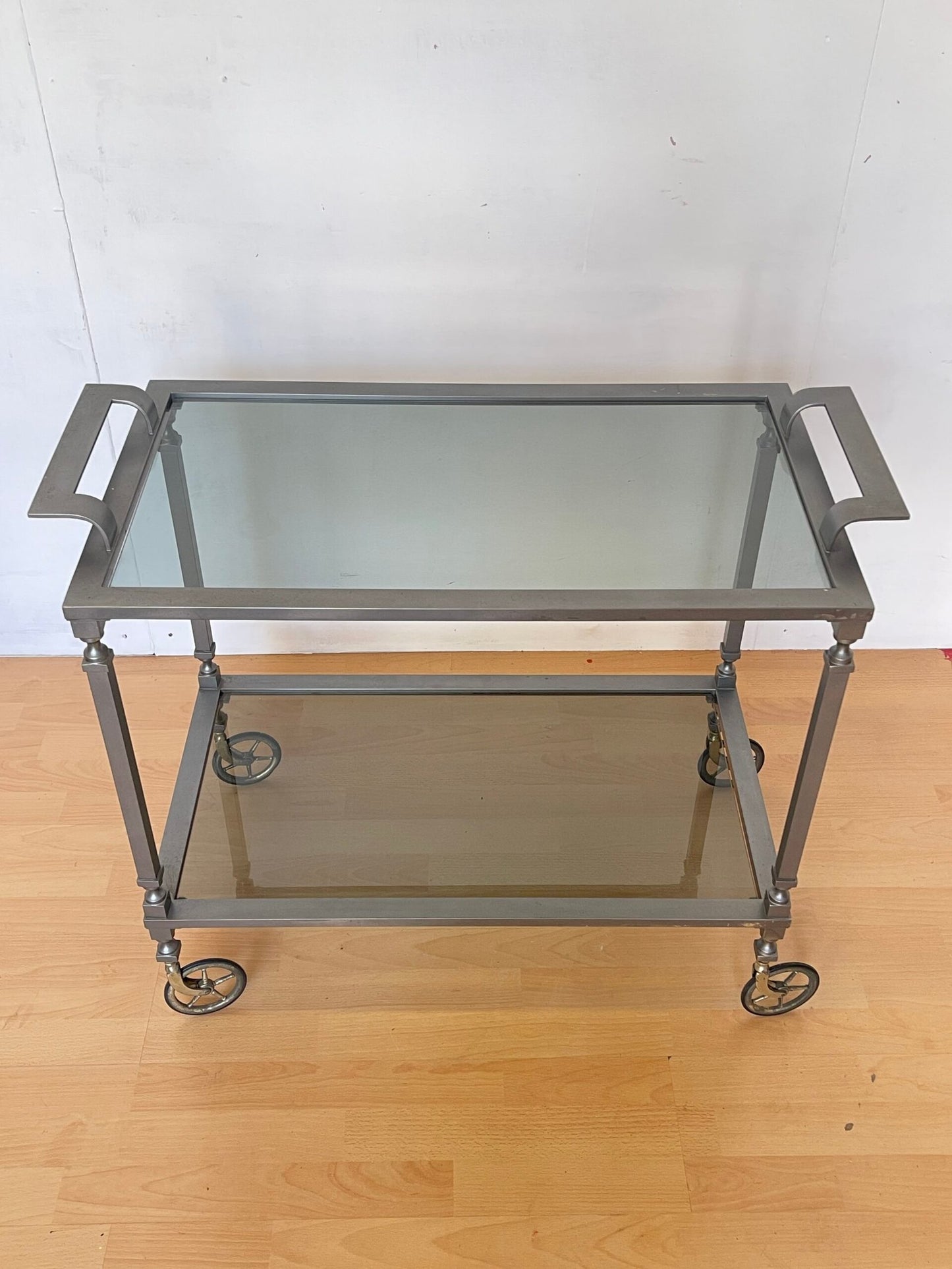 Carrello da Servizio in Metallo e Vetro, anni 90 – Design Industriale vintage