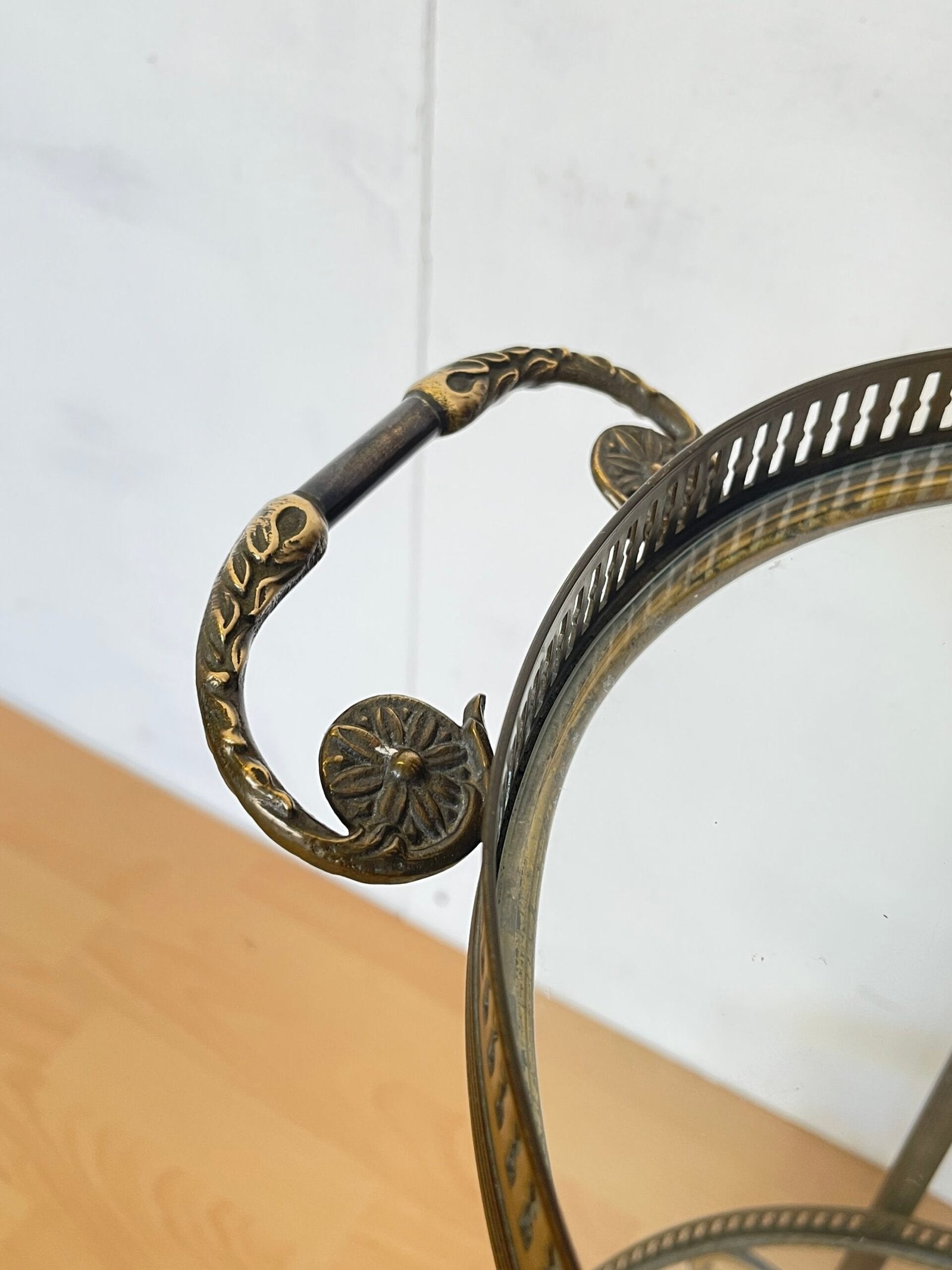 Carrello da Servizio vintage in Ottone e Vetro - Stile Neoclassico Anni '50