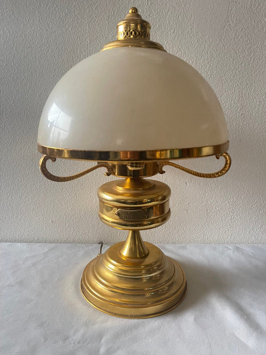 Fotografia da tavolo "banchiere" in Ottone e Vetro Opalino