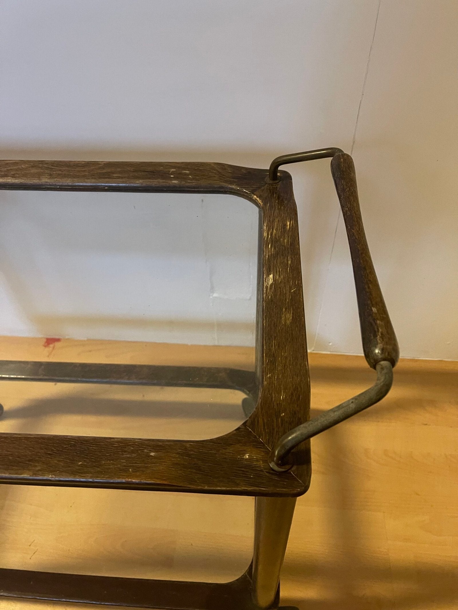 "Chic Retrò" Carrello da tè/bar vintage con struttura in legno e vetro