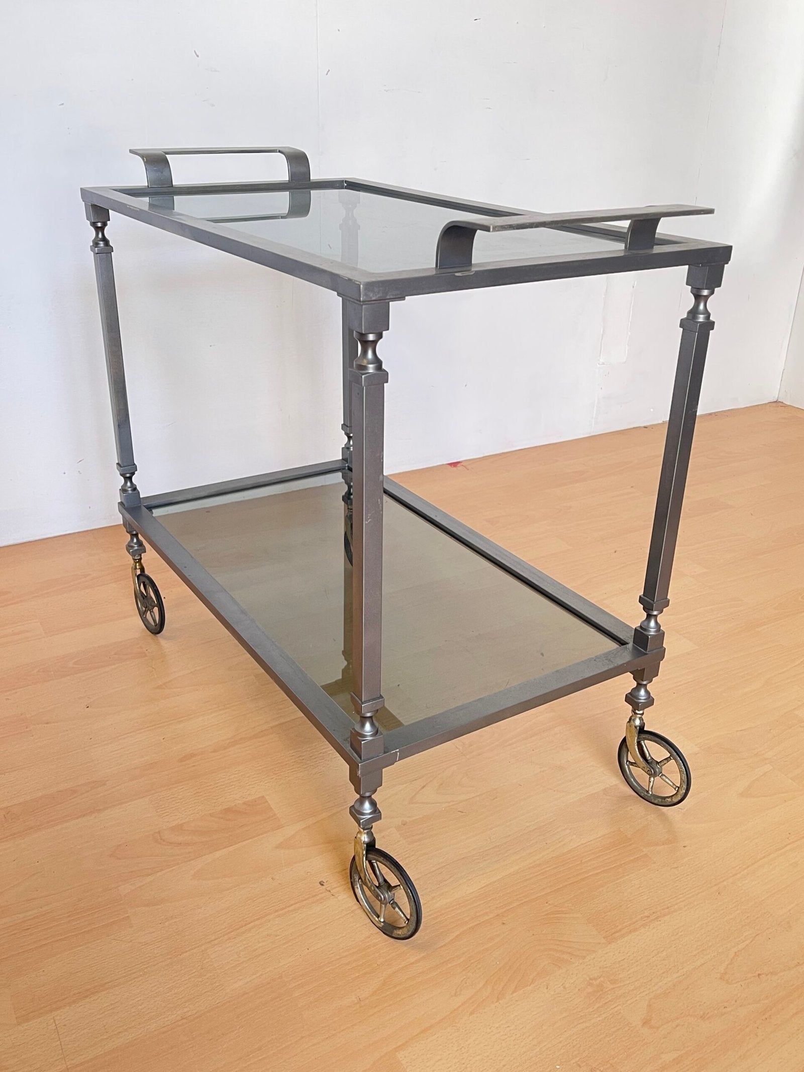 Carrello da Servizio in Metallo e Vetro, anni 90 – Design Industriale vintage