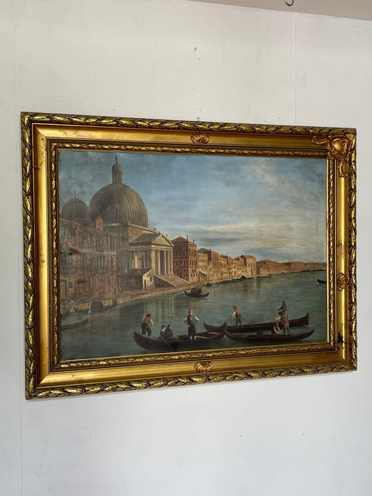 «Veduta Veneziana con Gondole: Un Capolavoro del Passato»