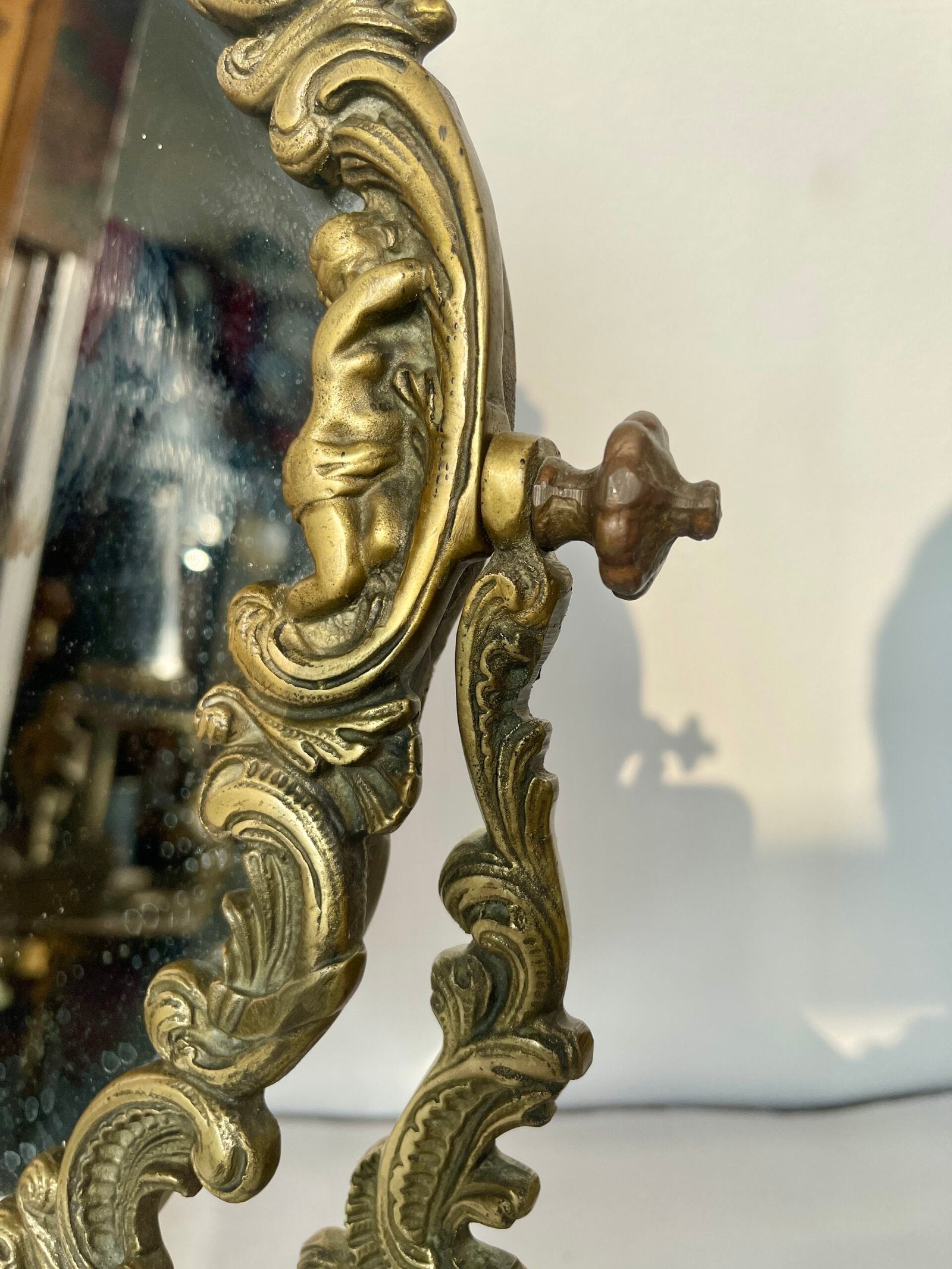 Specchio da Tavolo Rococò in Bronzo