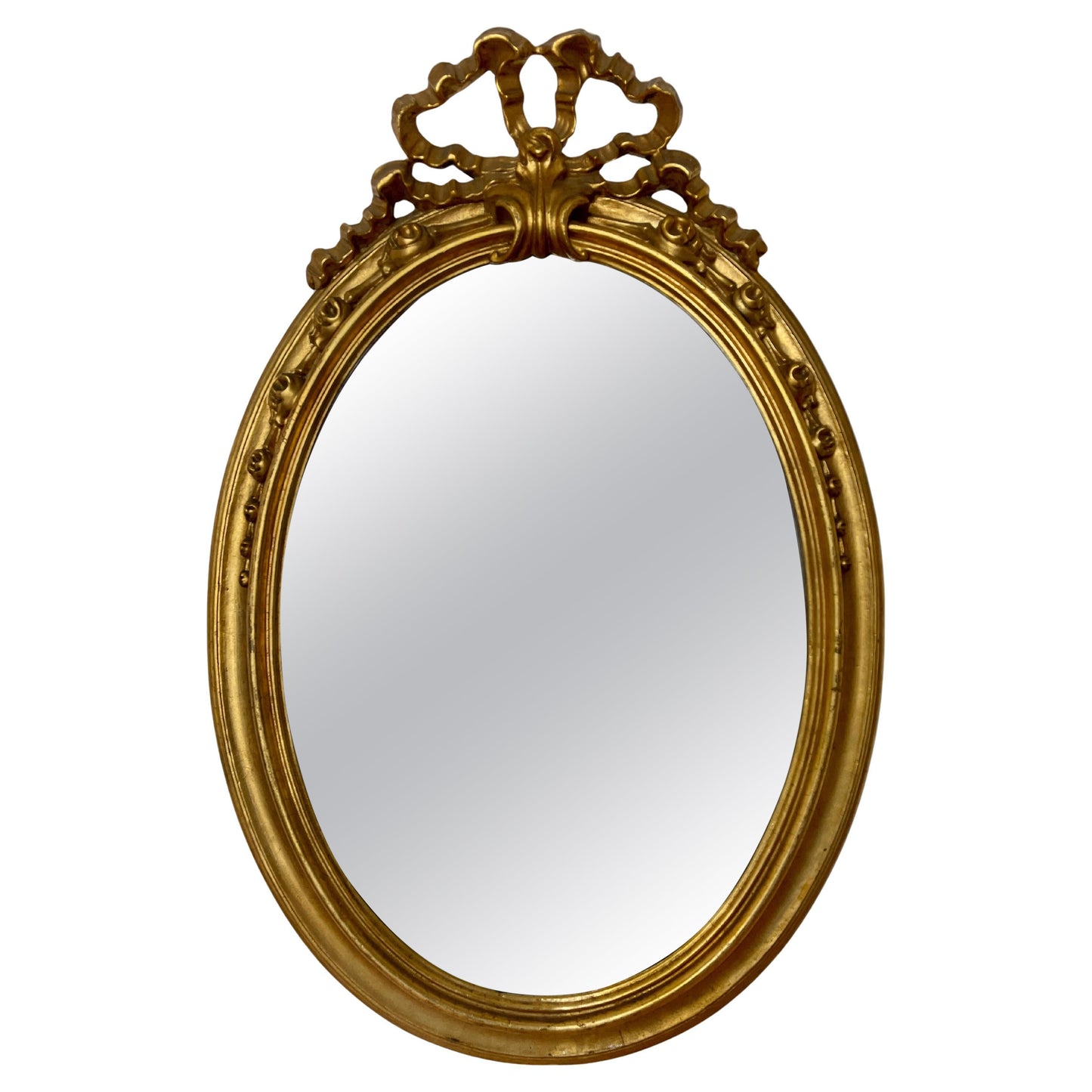 Antica specchiera in foglia oro francese secolo XIX