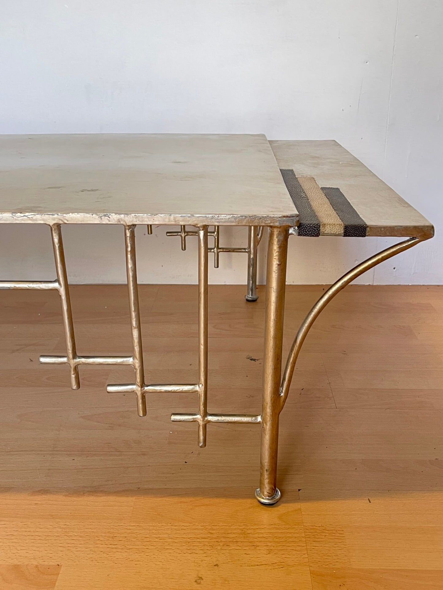 Tavolo da Salotto Moderno con Struttura in Acciaio Argentato, Lago di Como, 1980