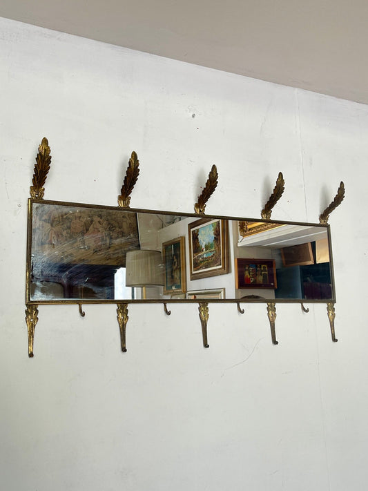 Specchiera vintage con Appendiabiti in Ottone stile classico