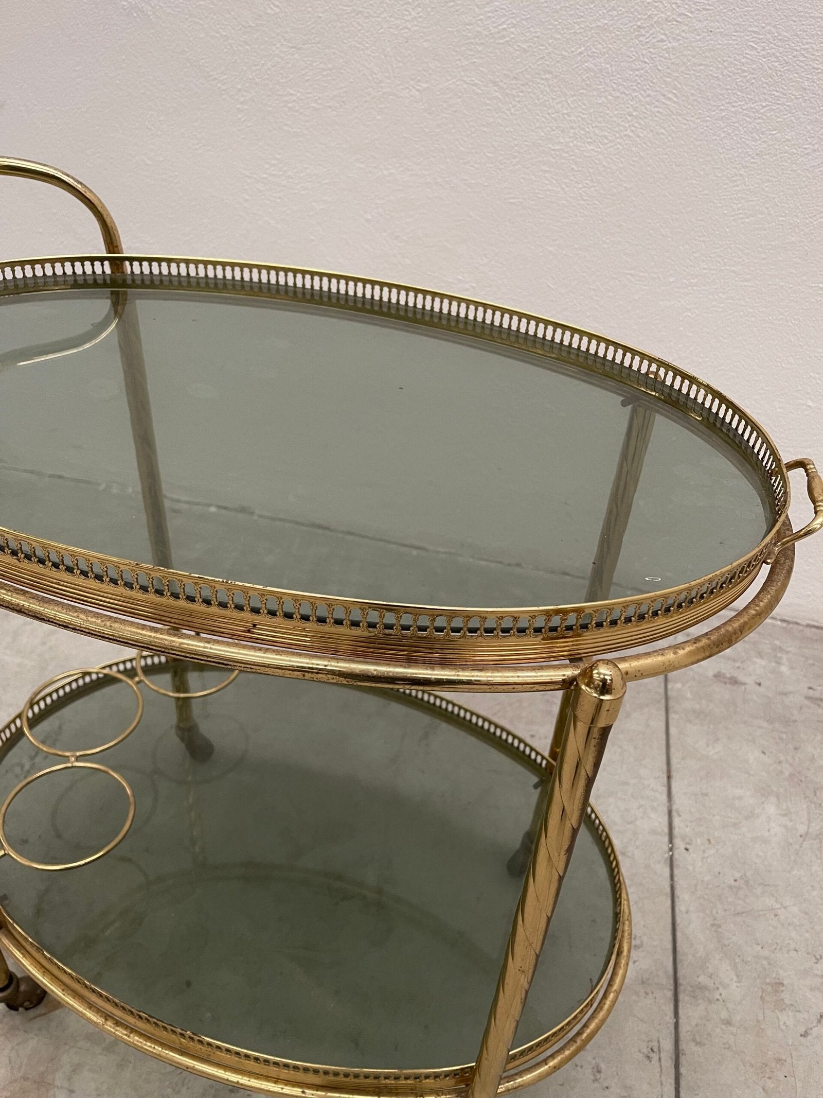 Carrello portavivande in ottone italiano anni '70