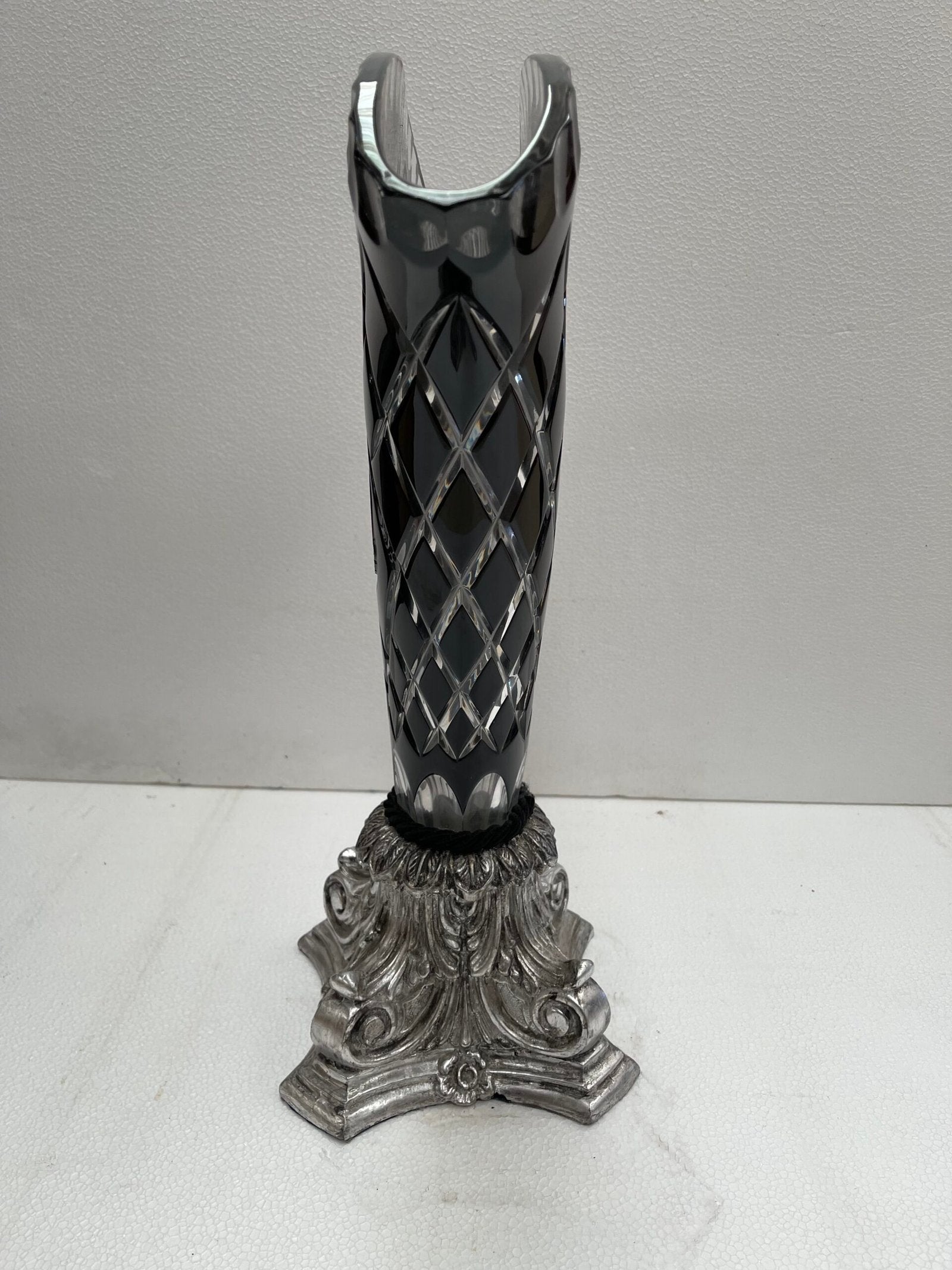 Cristallo nero versailles in bronzo argentato XX secolo