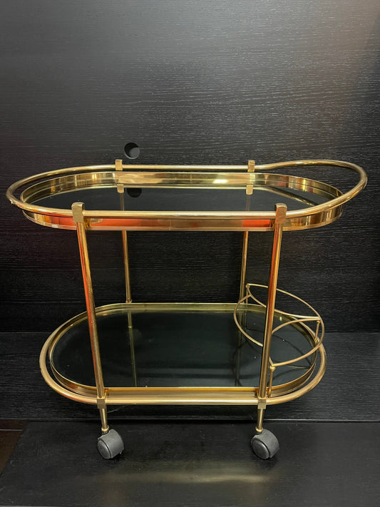 Carrello bar in ottone italiano anni '90